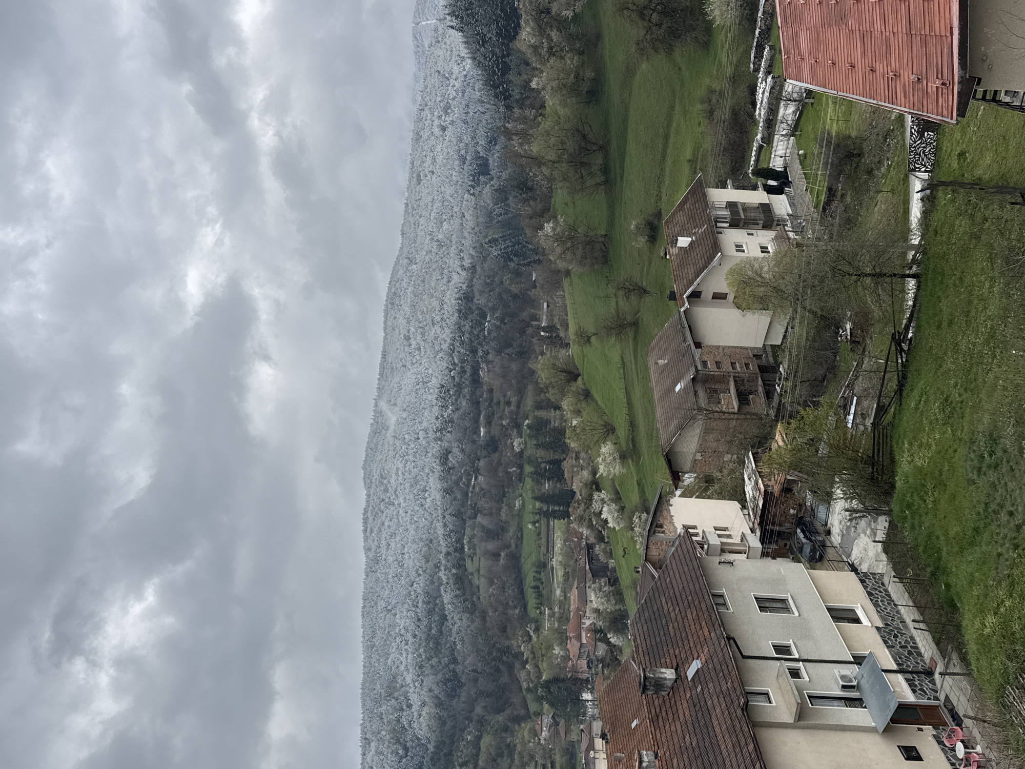Overcast morning captured in mountainous Bulgarian village of Batak