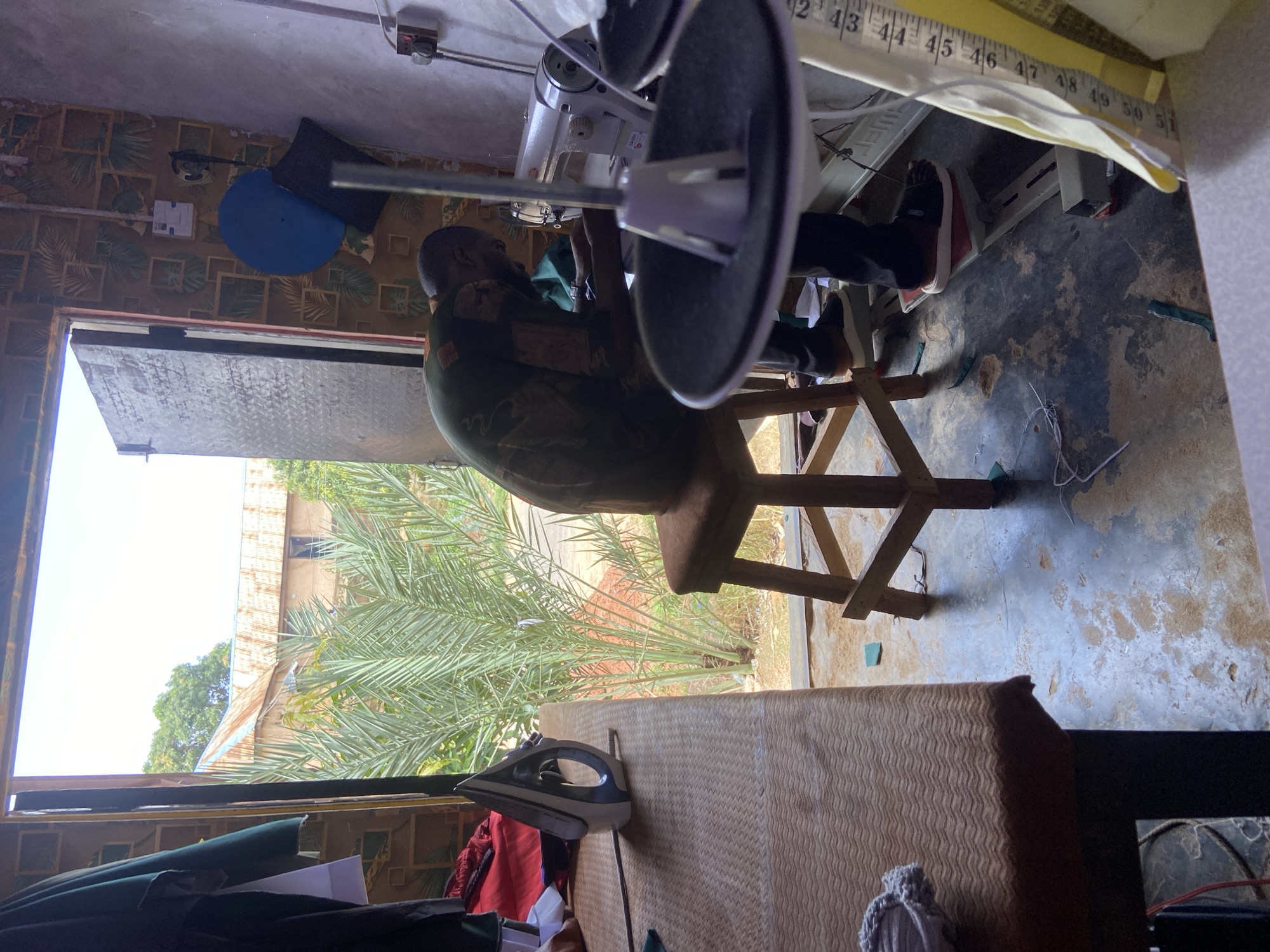 Inside a working tailor's shop in Jos, Nigeria