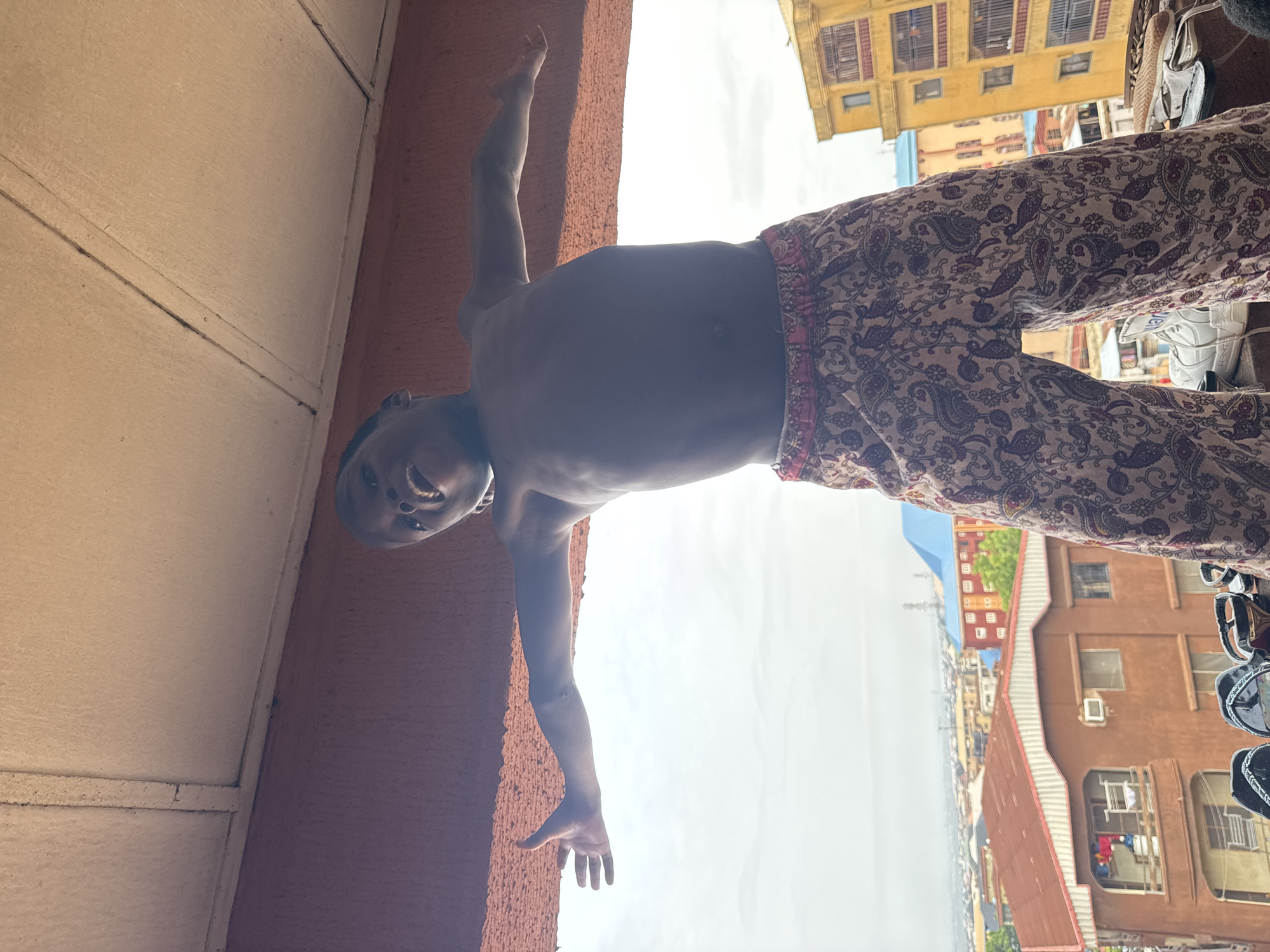 Young person's morning moments captured in Onitsha, Nigeria