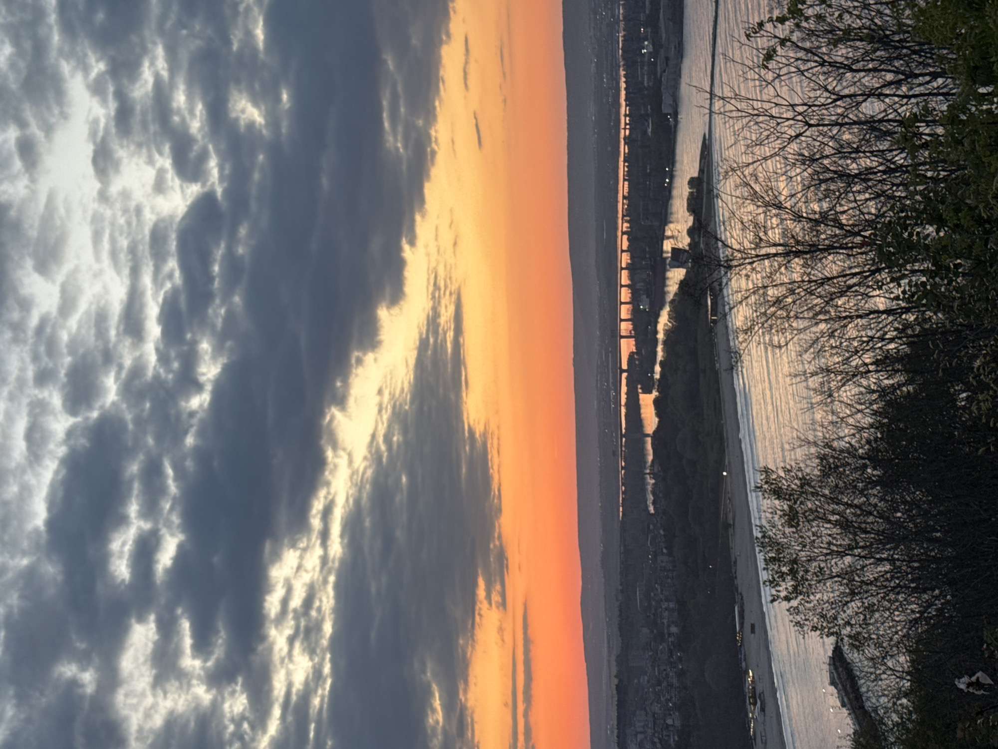 Dramatic sunset captured over Varna, Bulgaria coastal landscape