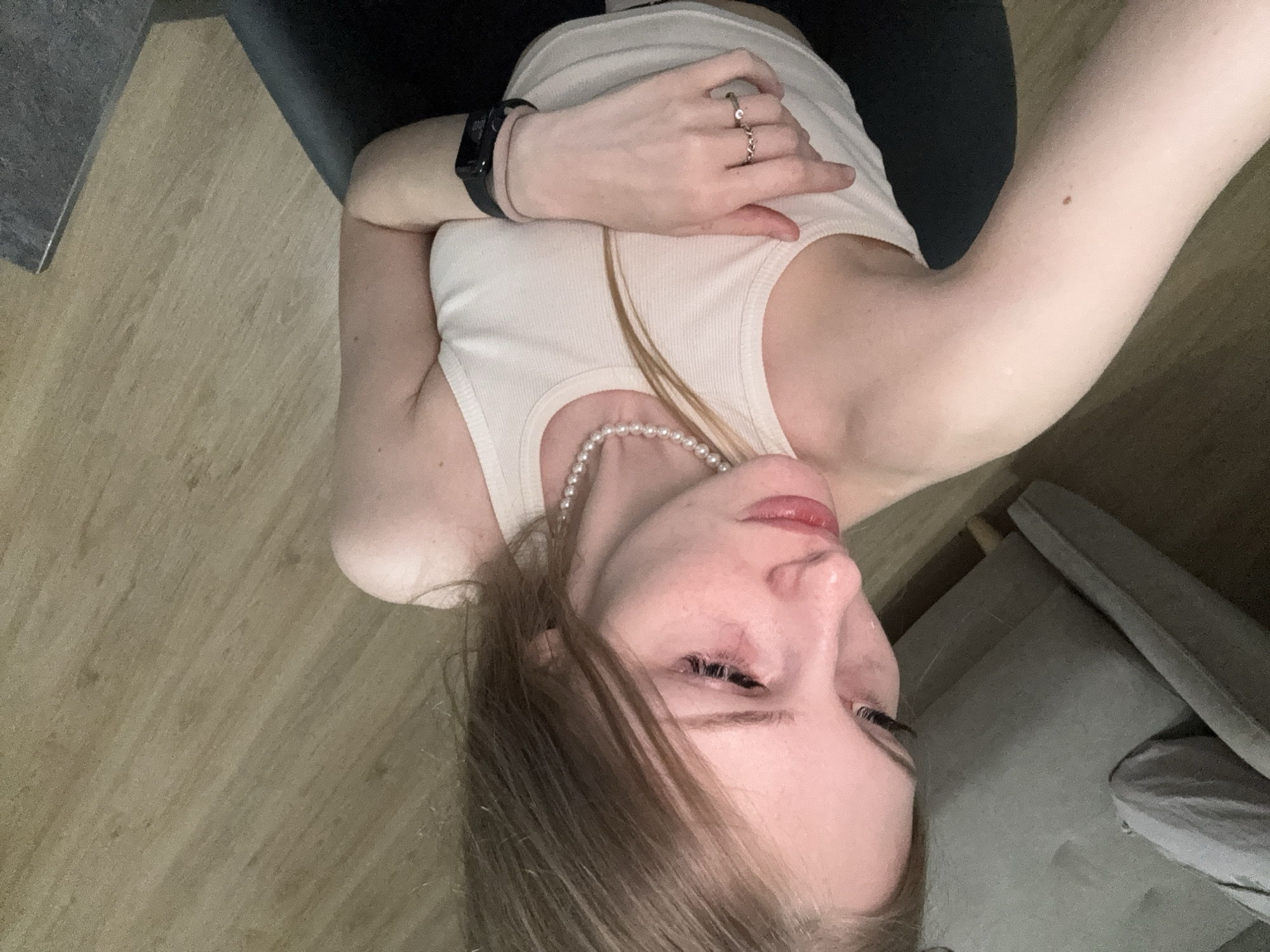 Woman photographed in emotional moment in Perm apartment