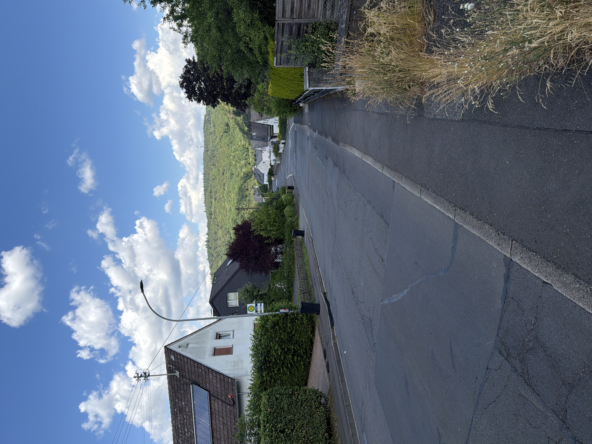 Residential streets of Idar-Oberstein on a clear summer morning