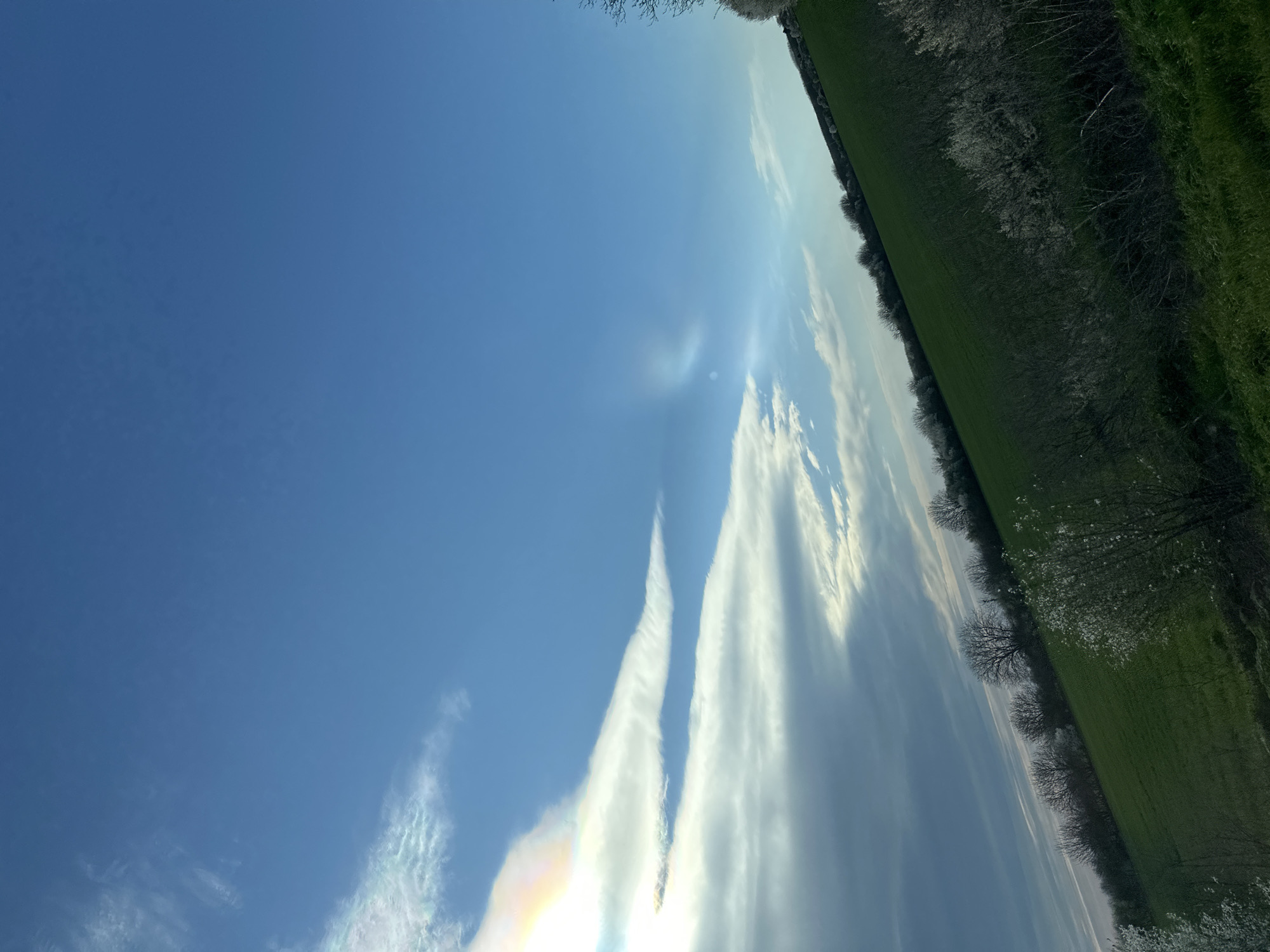 Spring afternoon sky documented in rural Bulgarian landscape