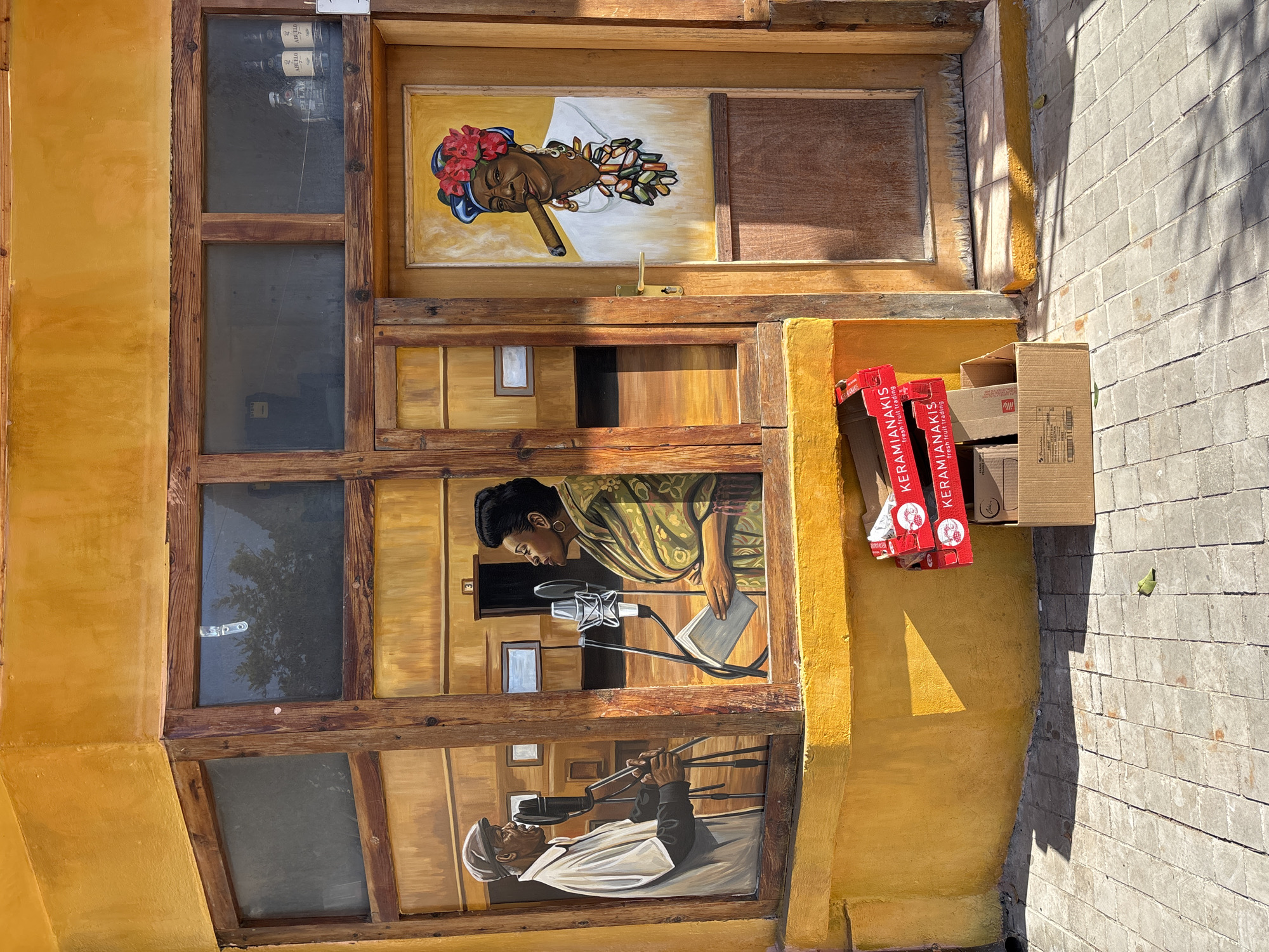Artistic café building exterior documented in Tirana, Albania
