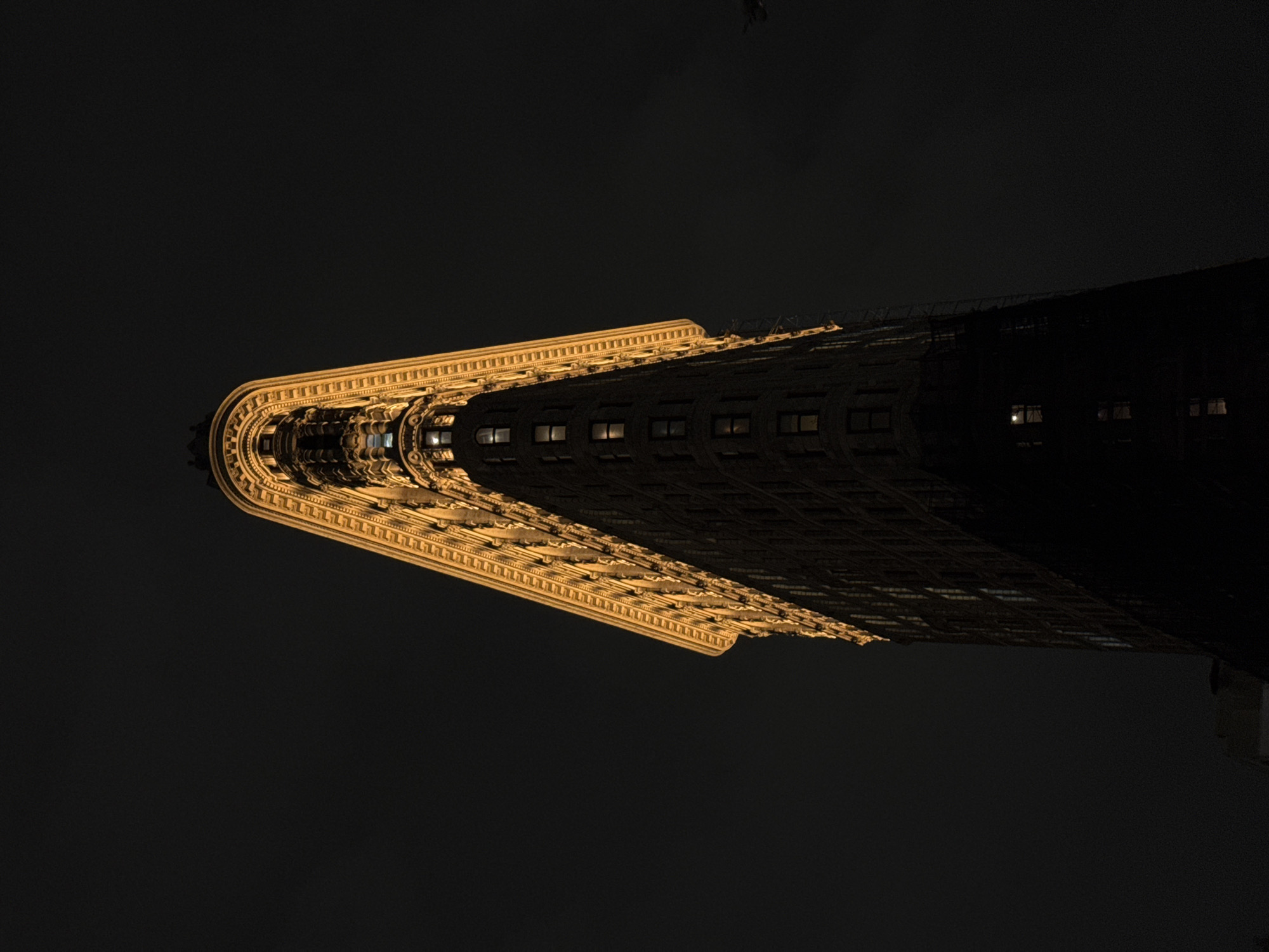 Manhattan landmarks illuminated in late-night photography session