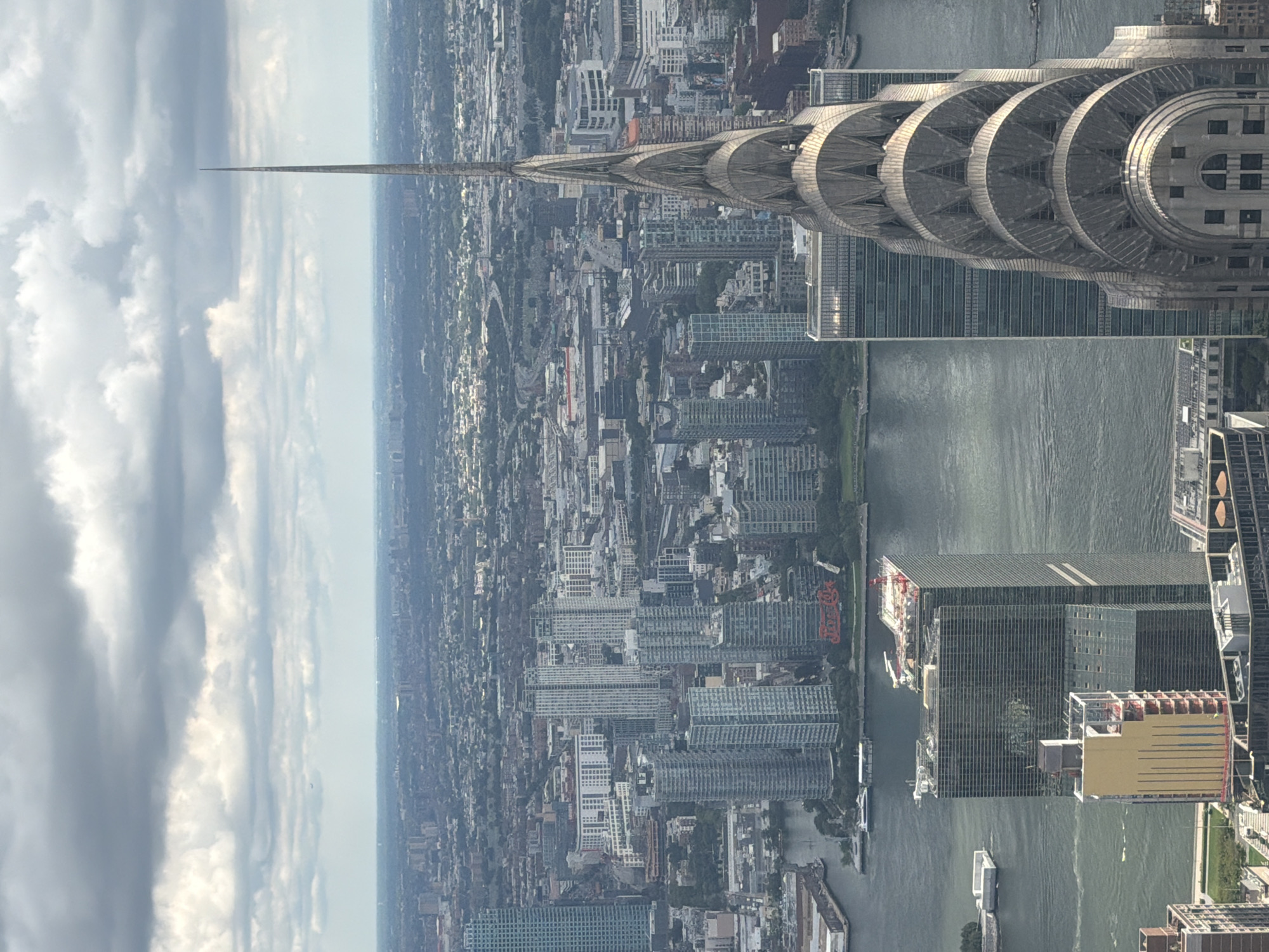 Midtown Manhattan from above, landmarks and streets