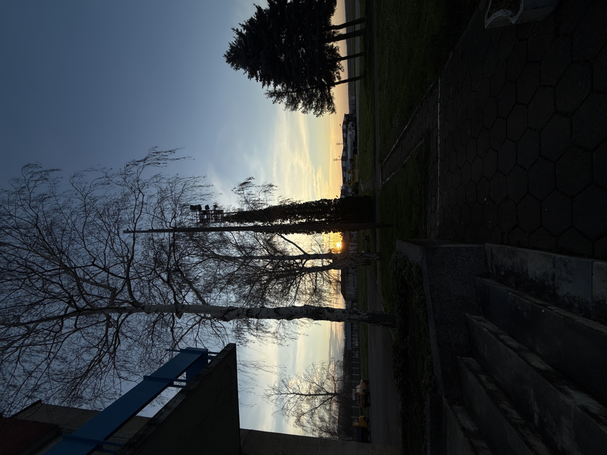 Evening sunset scenes documented across Gorna Oryahovitsa, Bulgaria