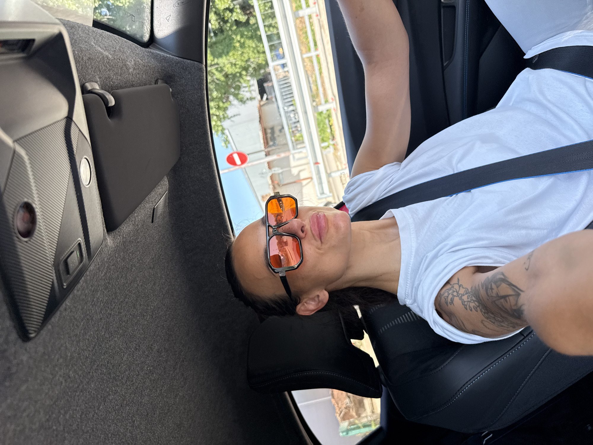 Tattooed driver behind the wheel in Pleven, Bulgaria