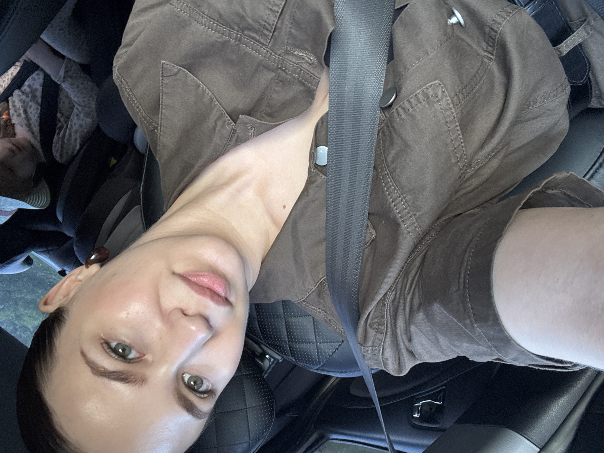 Road trip selfies with chihuahua companion in Chaikovsky
