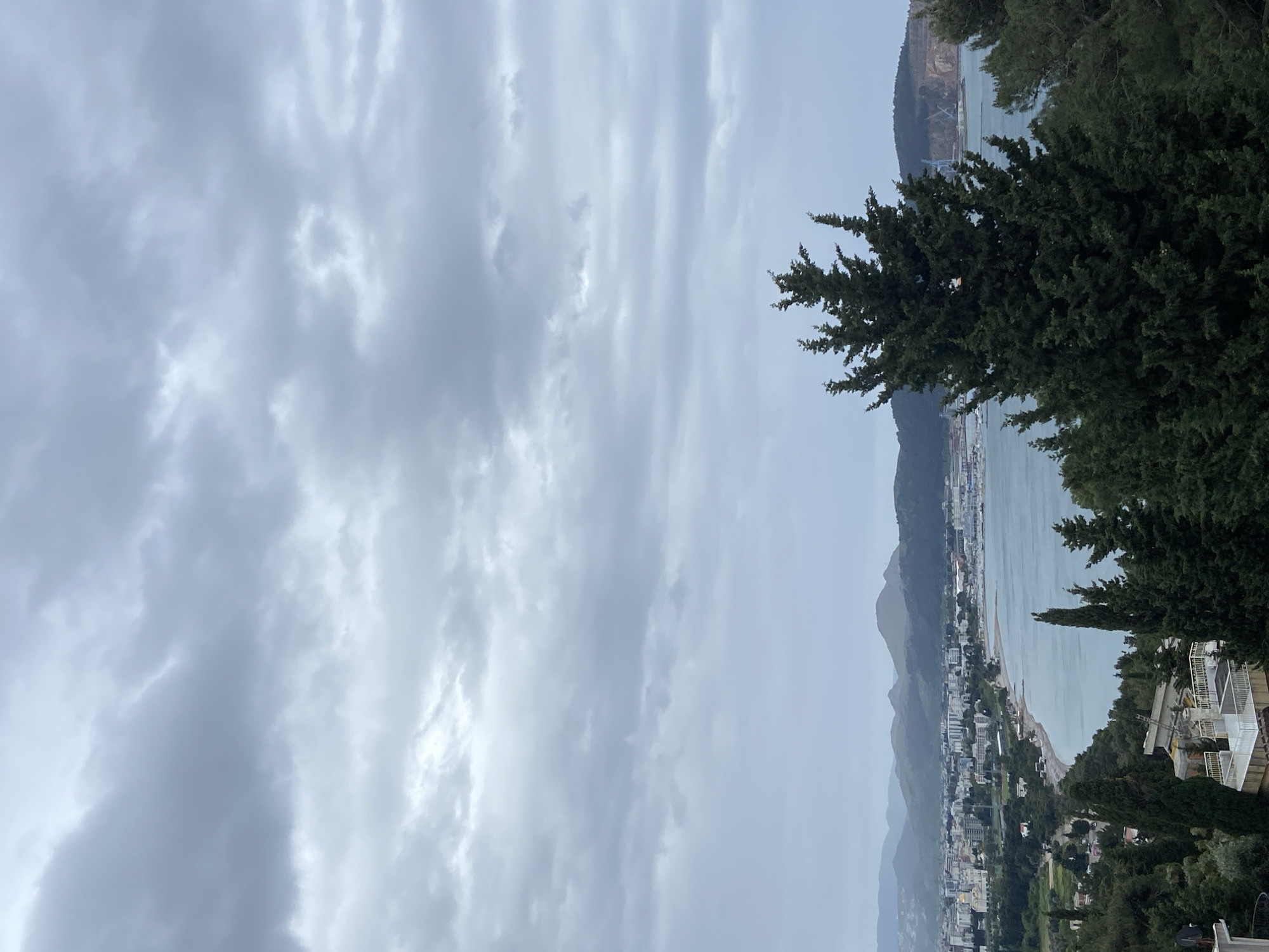 Elevated view captured of Šušanj coastline under cloudy skies