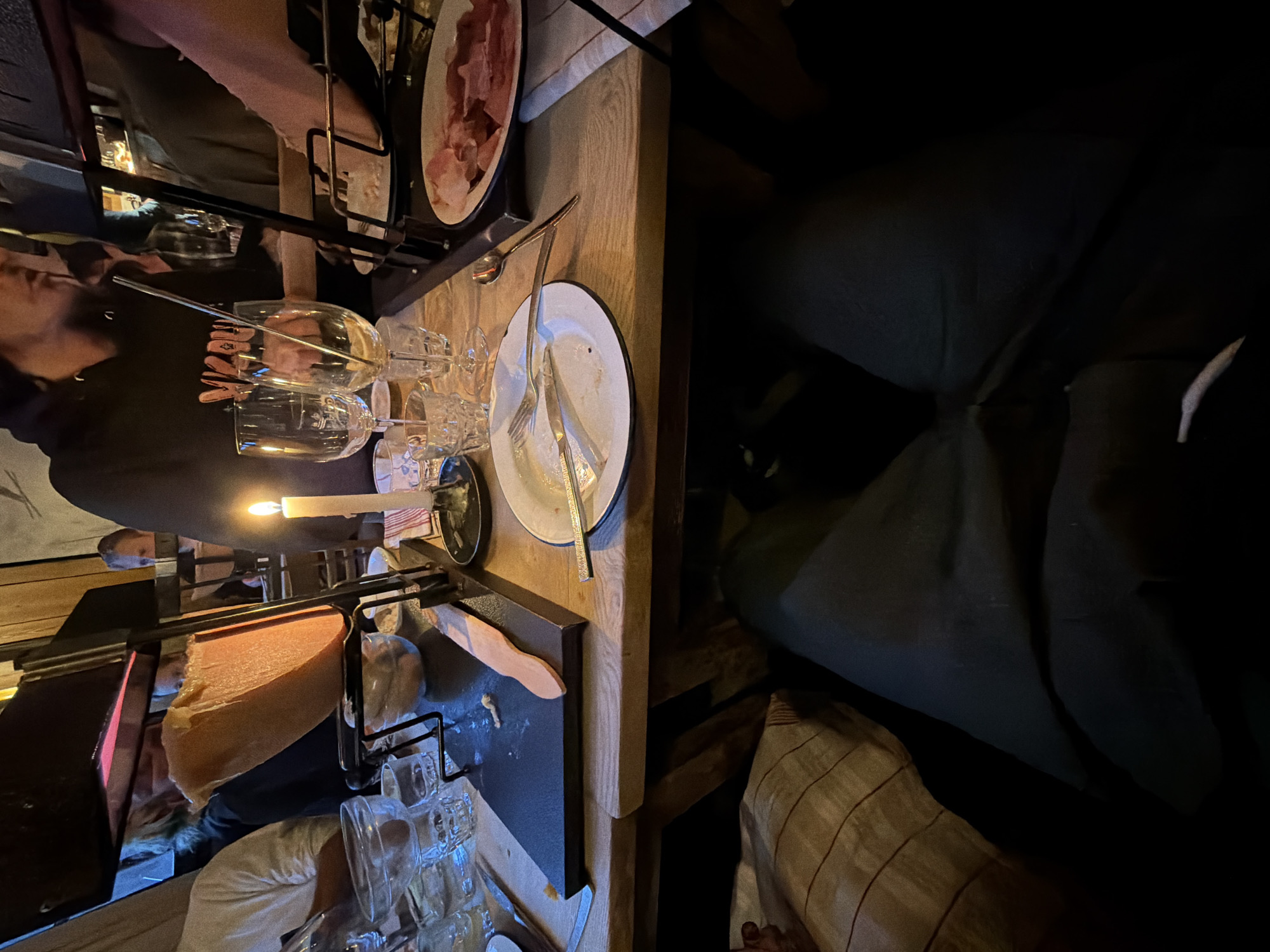 Traditional raclette dinner observed in La Clusaz, France