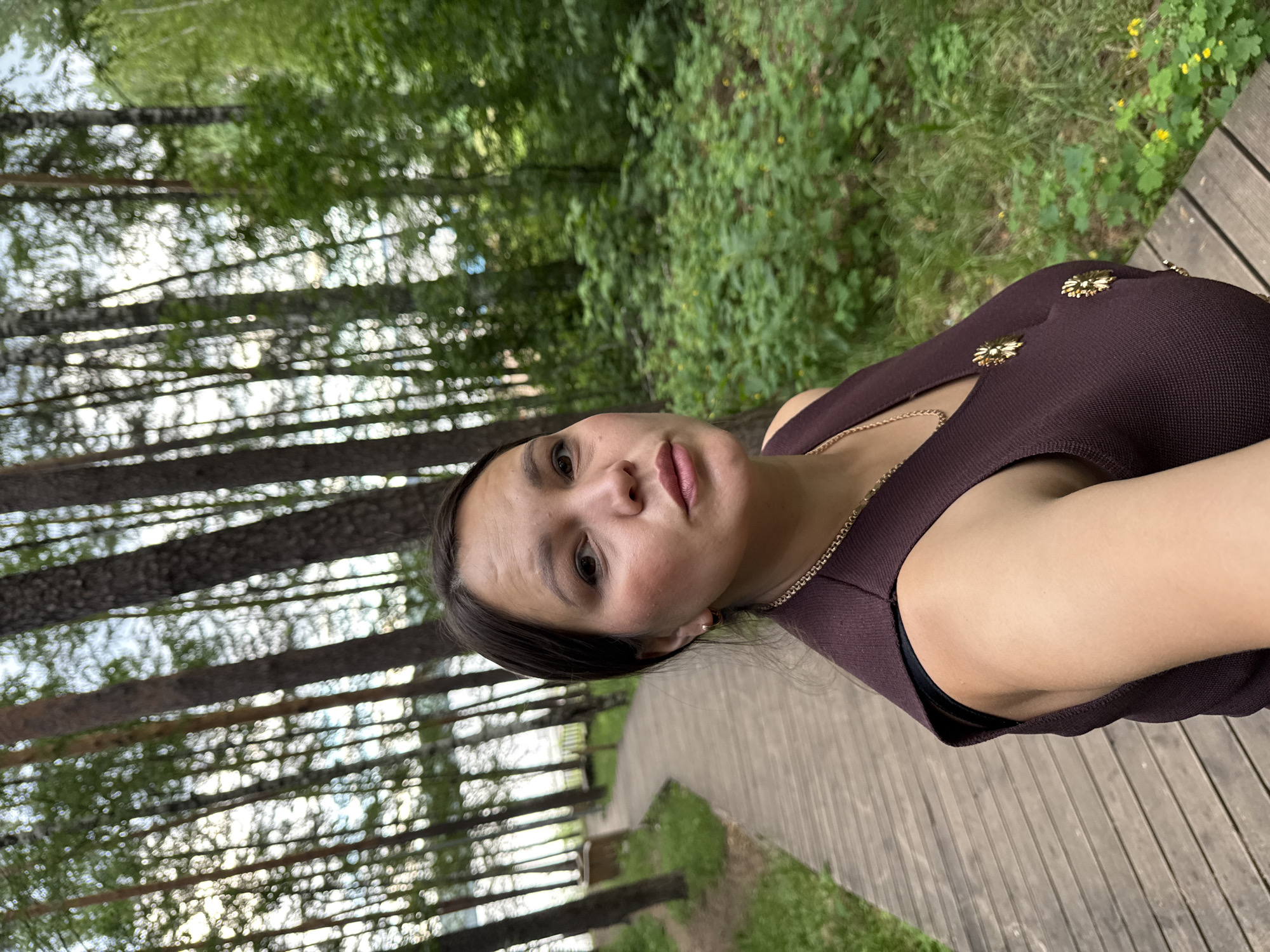 Afternoon stroll through a park in Chaikovsky, Russia