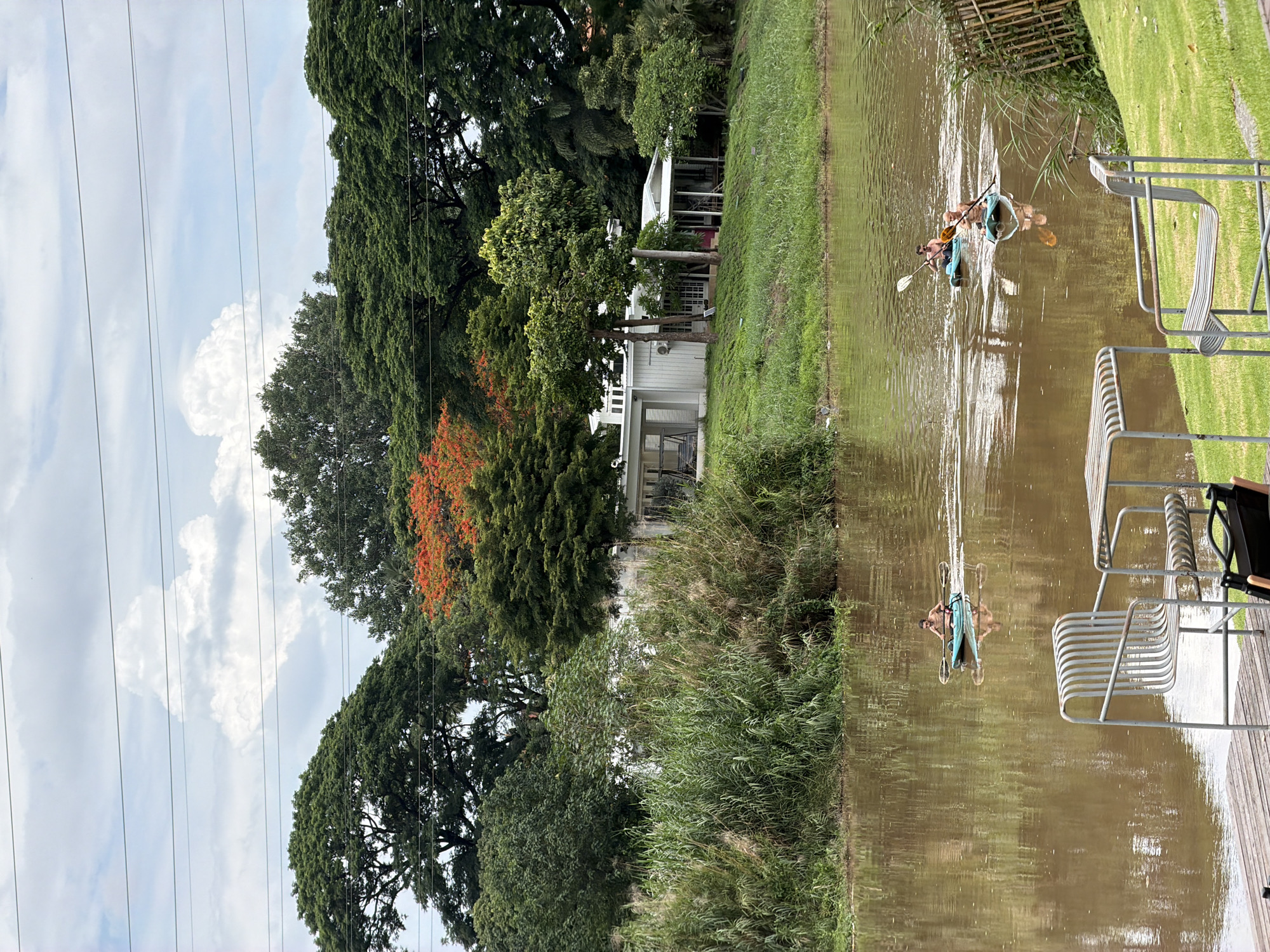 Early morning kayaking activity observed on Chiang Mai waterway