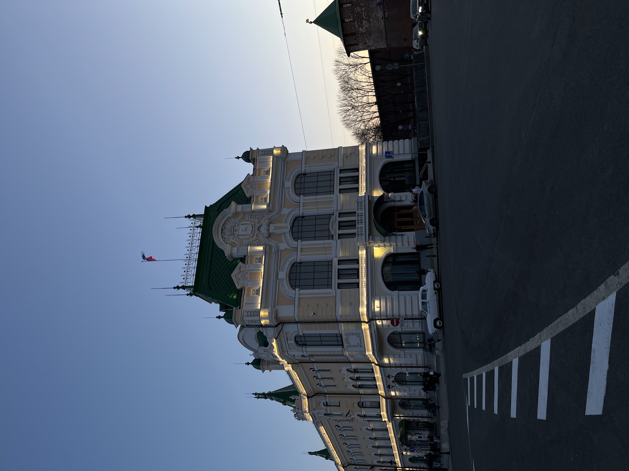 Evening architectural views documented in Nizhny Novgorod, Russia