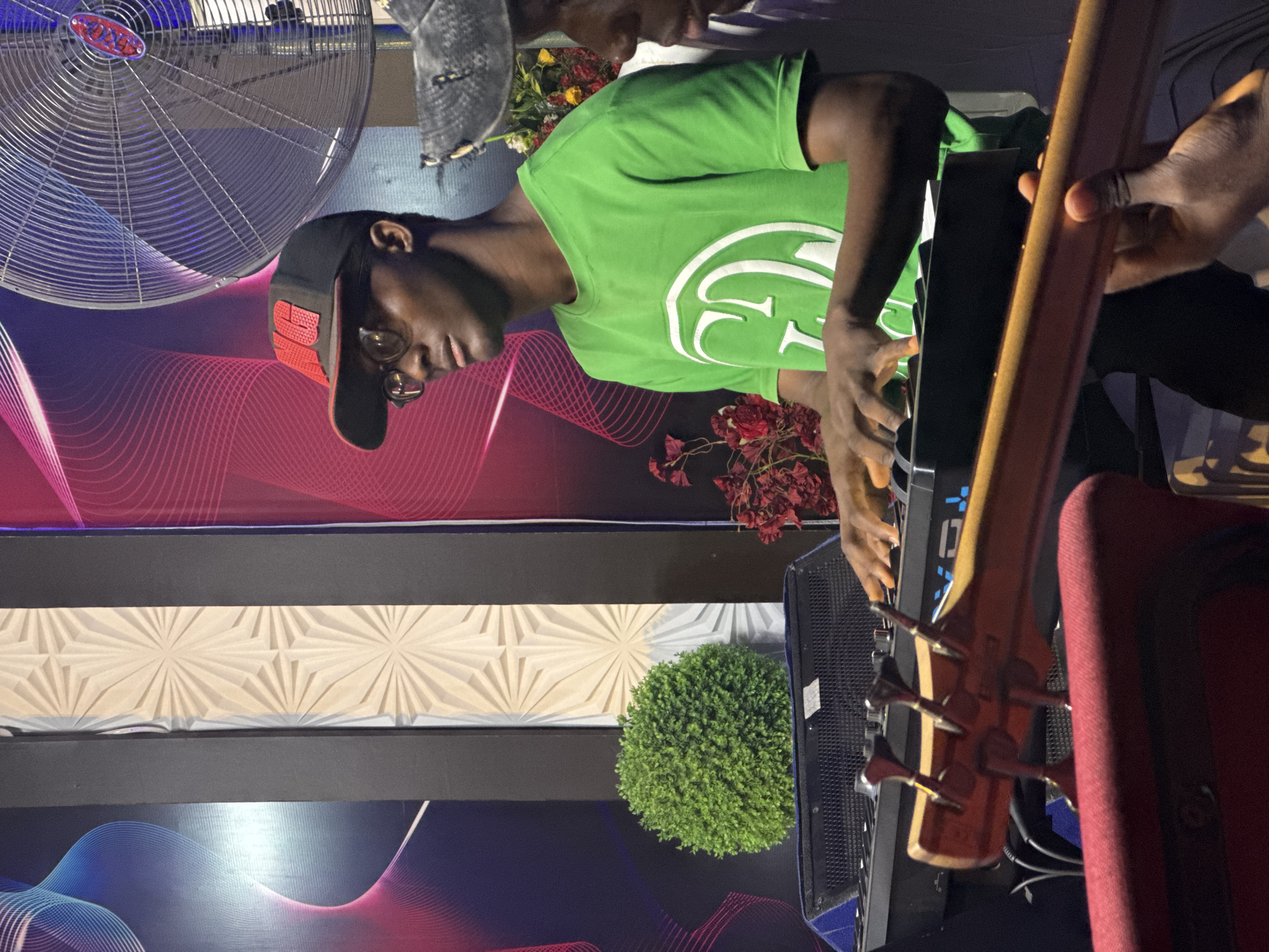 Musician performs keyboard in Onitsha, Nigeria