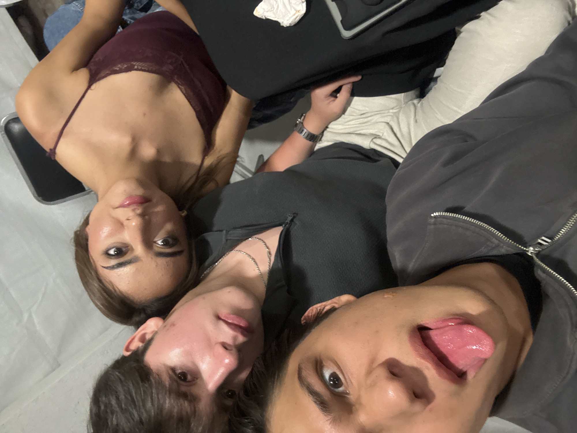 Three Young Adults Pose Indoors in Tlaxcalancingo