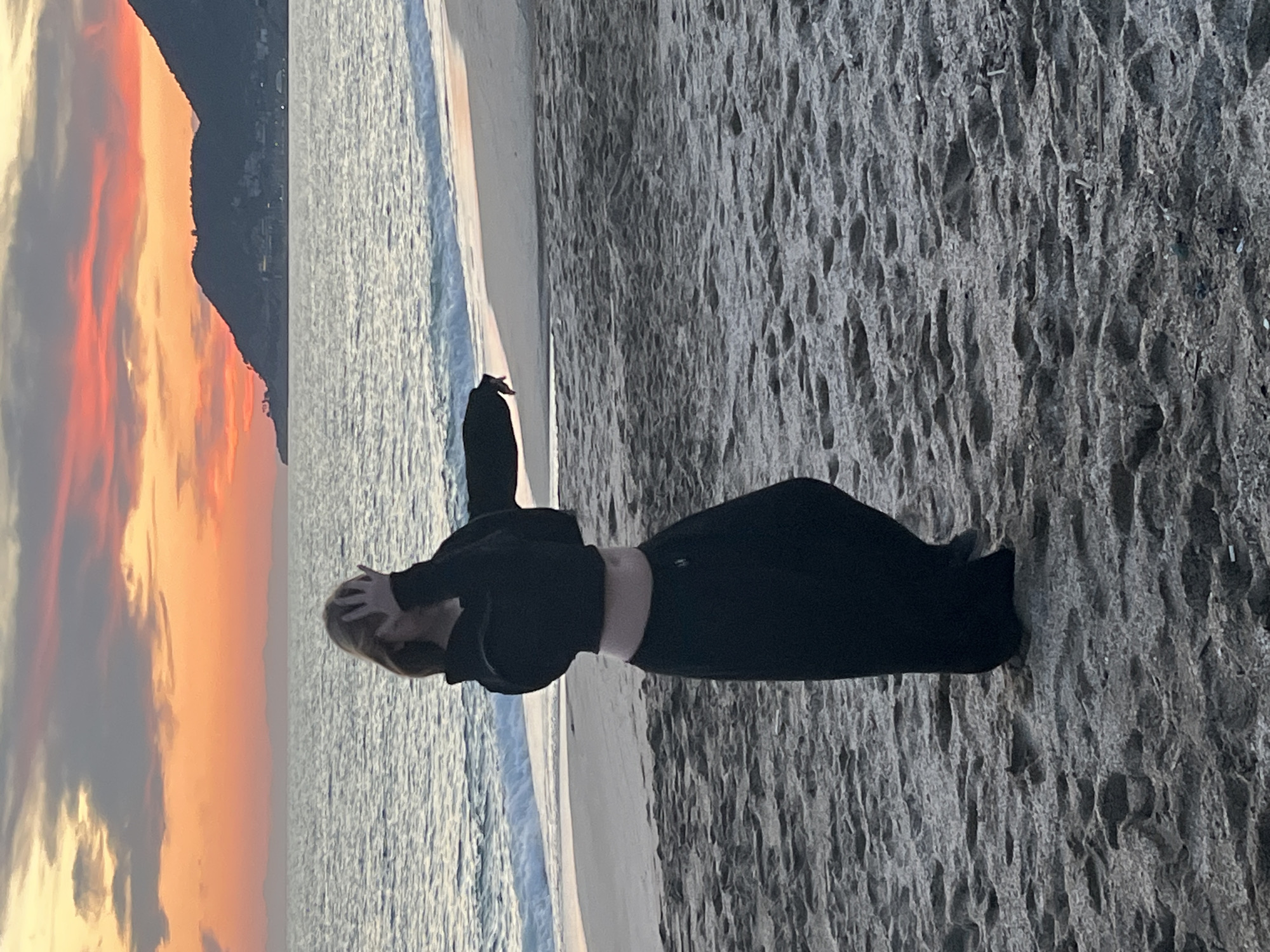 Woman enjoys sunset moments on Alanya beaches