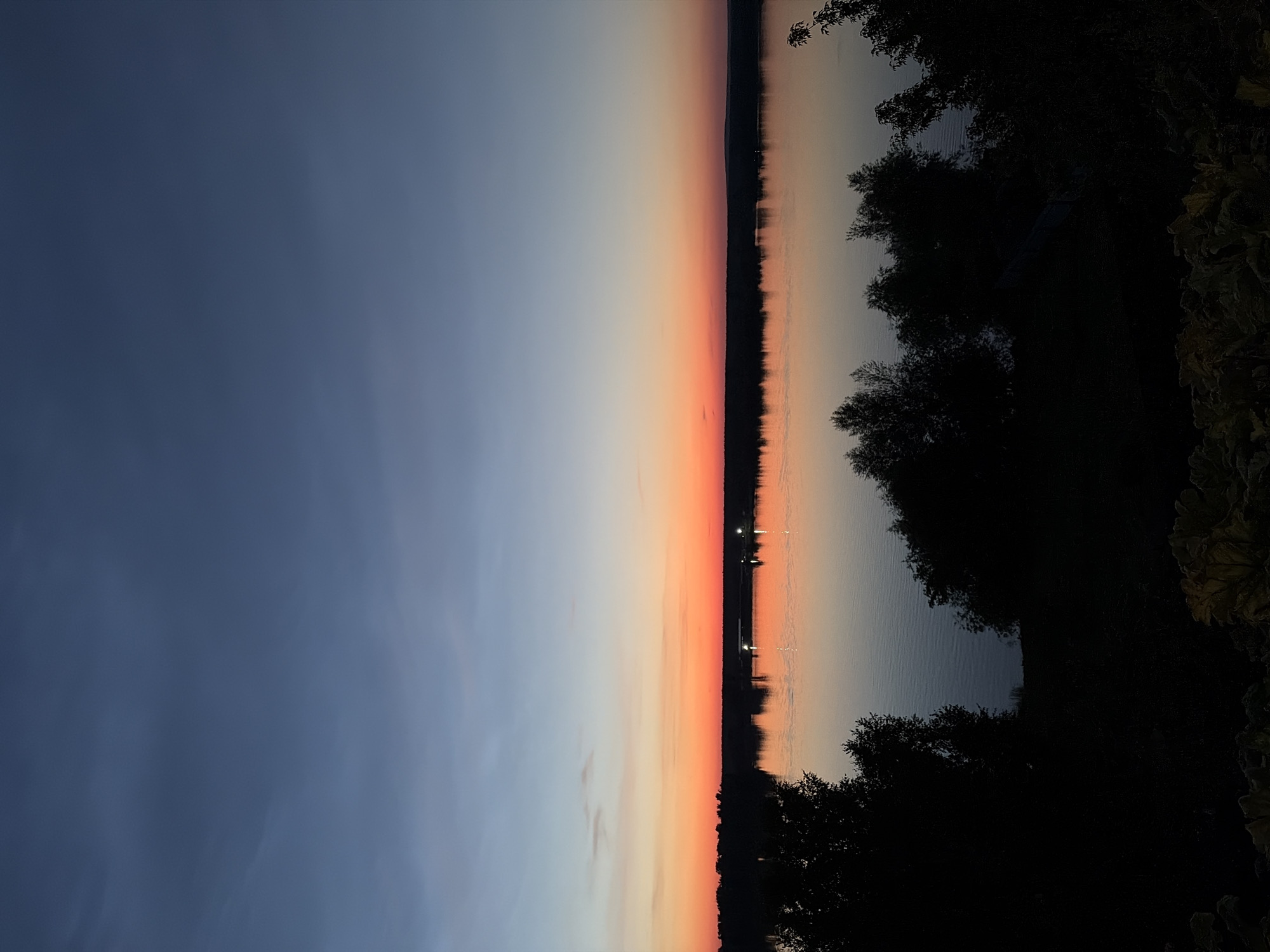 Sunset along the river in Olkhovka, Russia