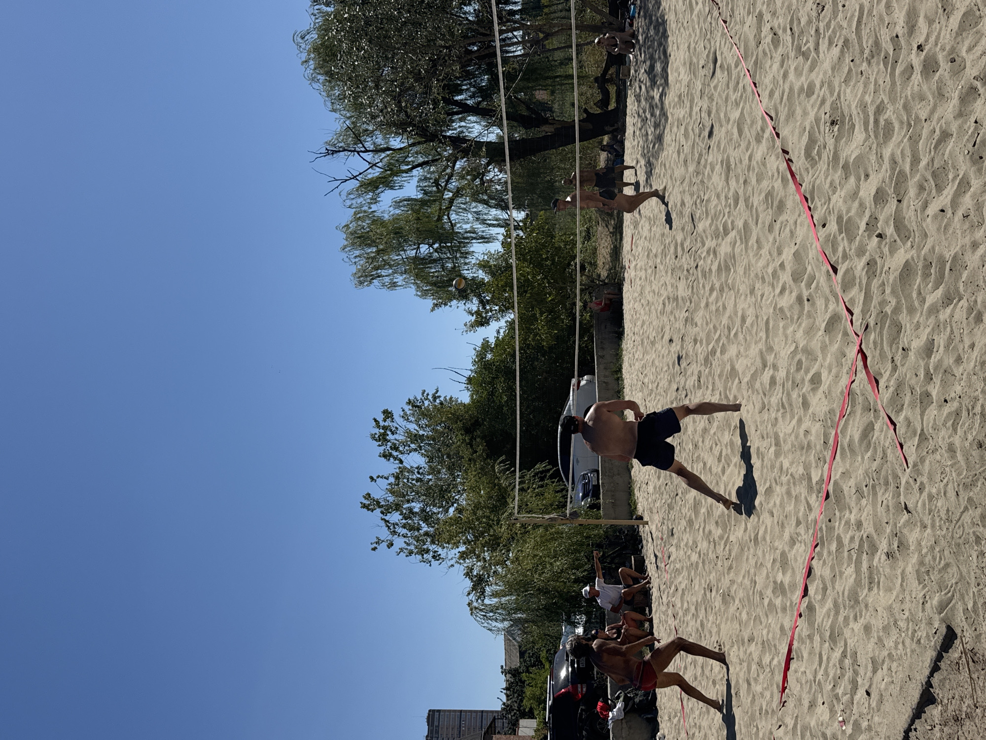 Summer morning at Rostov-on-Don's riverside parks and courts