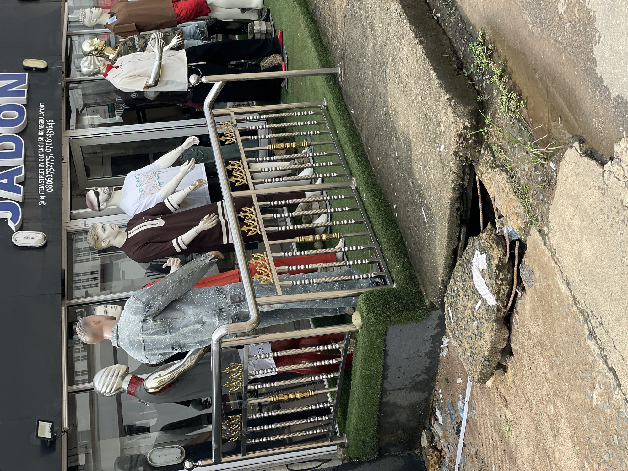 Clothing store displays contemporary fashion in Owerri, Nigeria