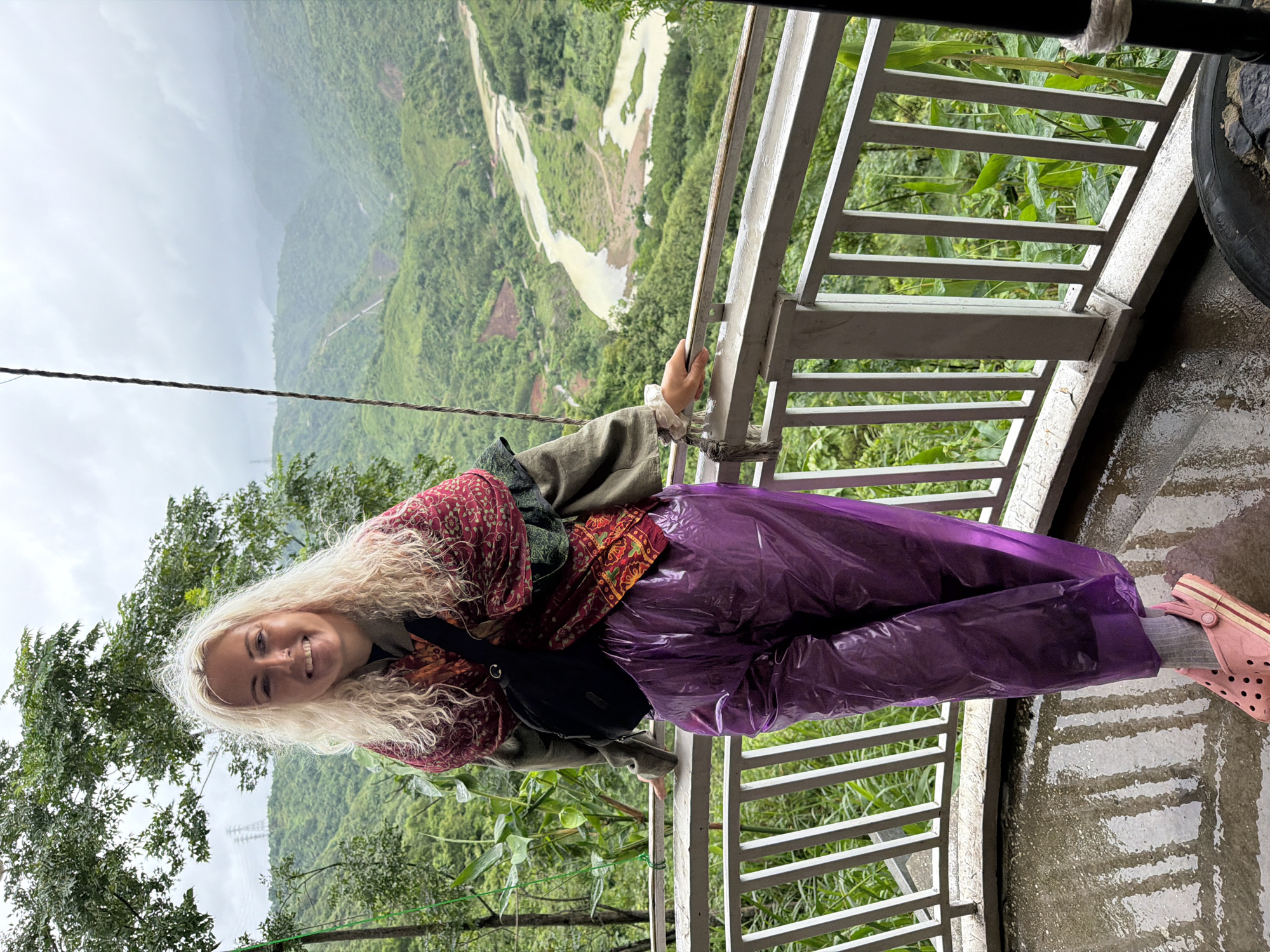 Muddy river and misty mountains in Khe Sanh's rainy season