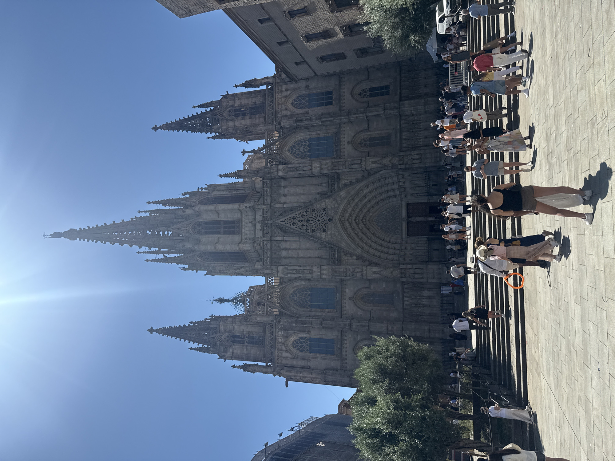 Sunday morning in Barcelona's Gothic Quarter, cathedral and streets
