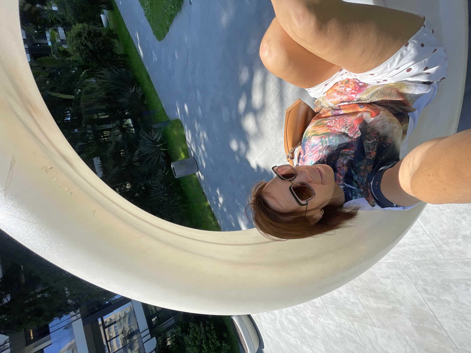 Woman enjoys sunny resort day in Sochi, Russia