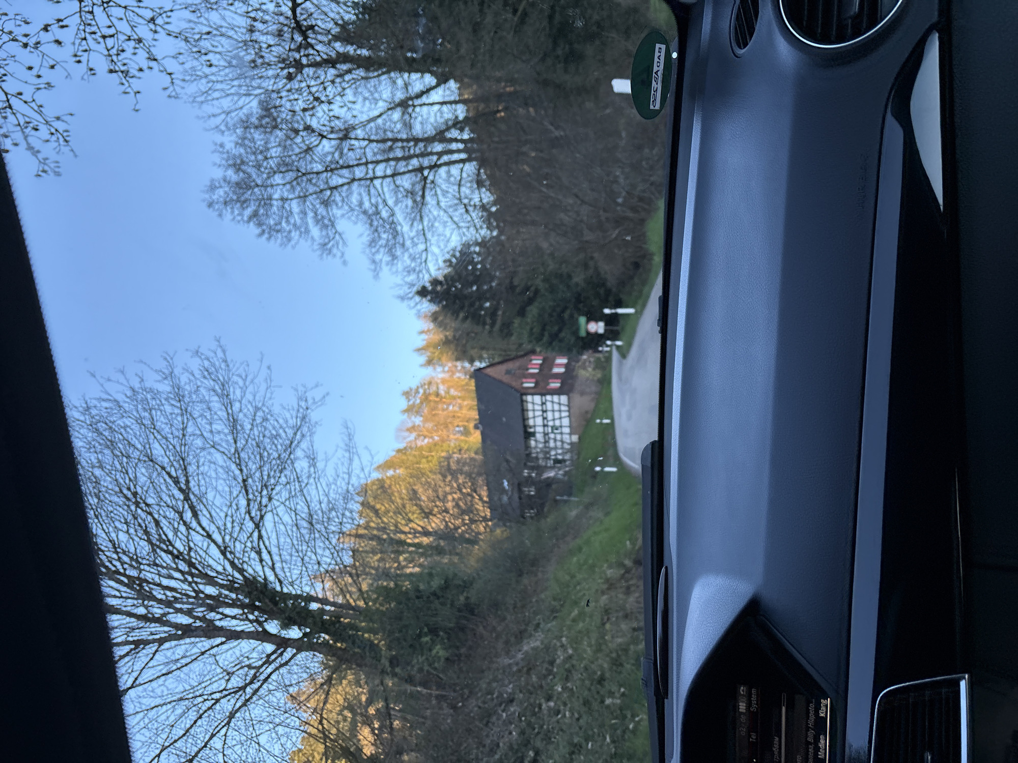 Vehicle travels through rural Baden-Baden countryside