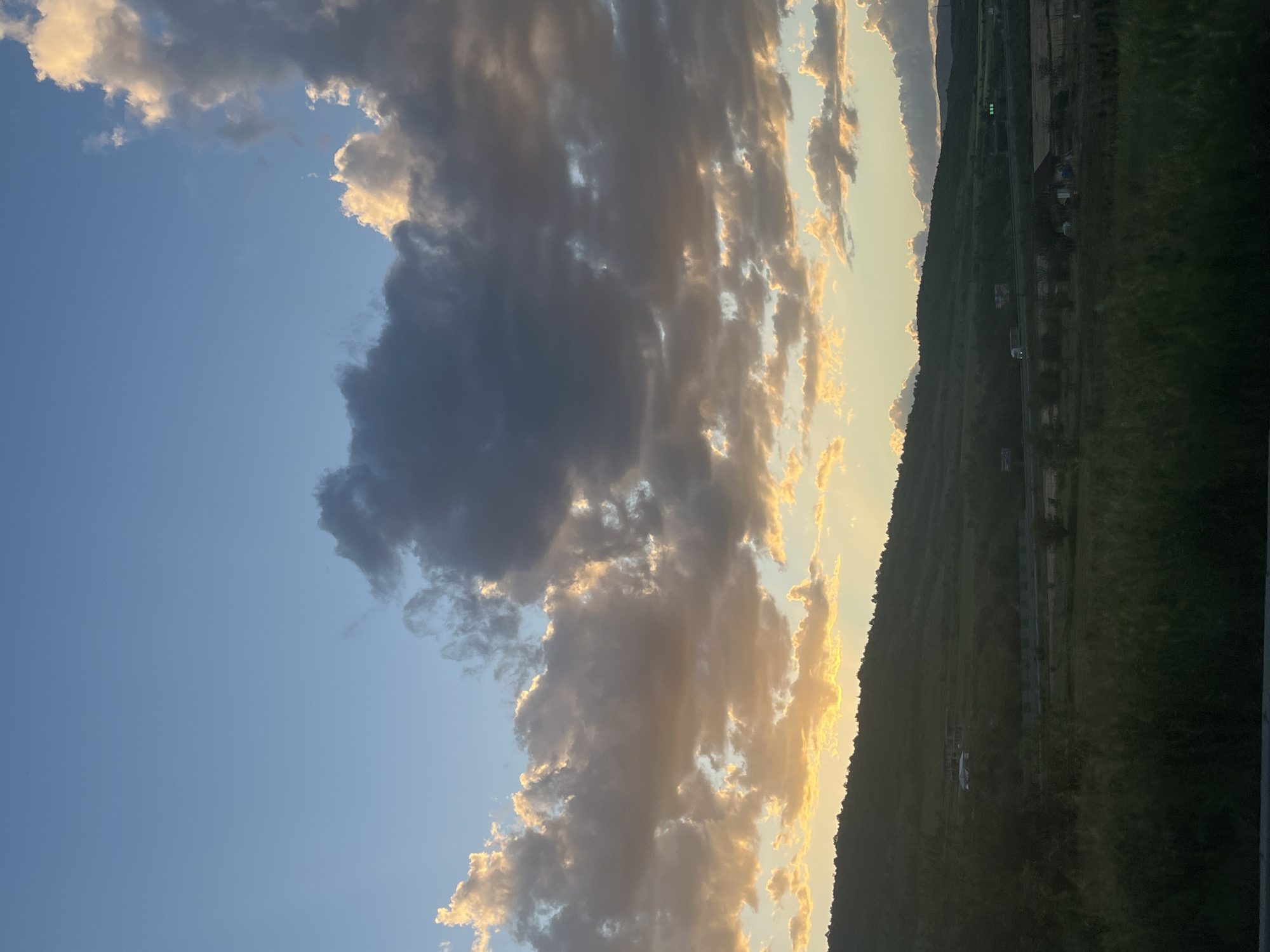 Dramatic dusk sky with storm clouds observed in Pokrovnik, Bulgaria