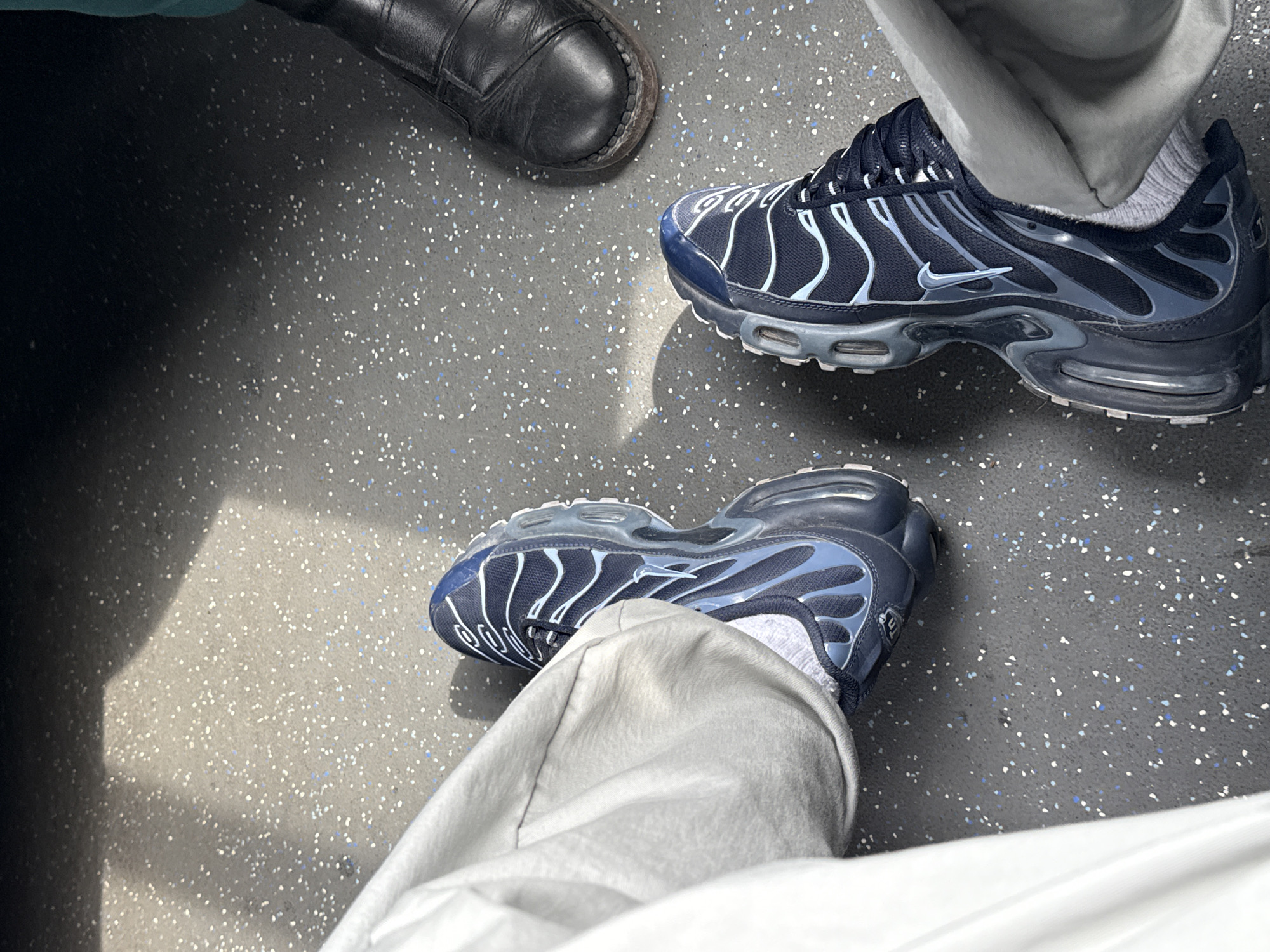 Passenger documents footwear view on Bulgarian public transport