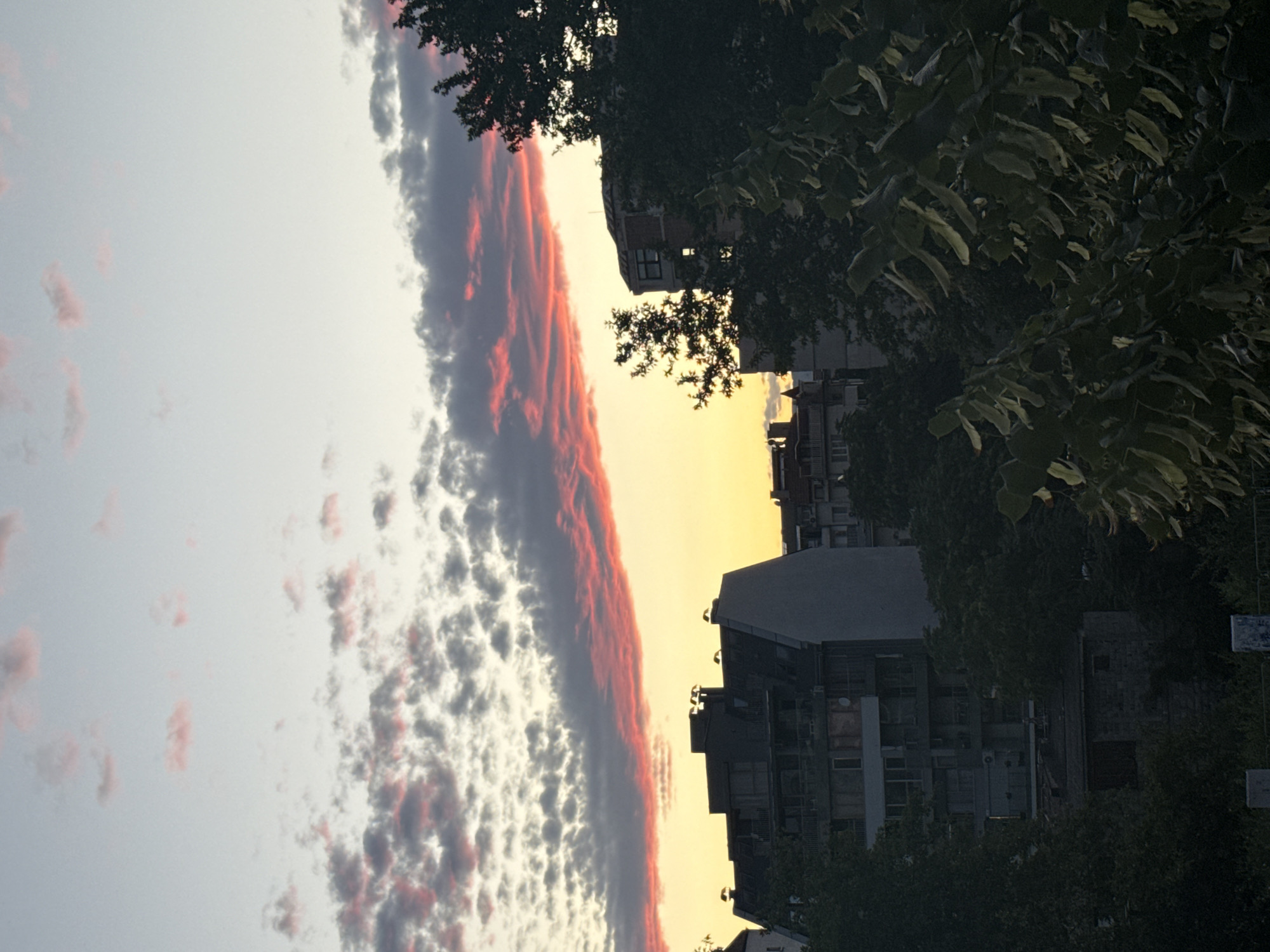 Blagoevgrad sunset paints the sky in warm evening colors