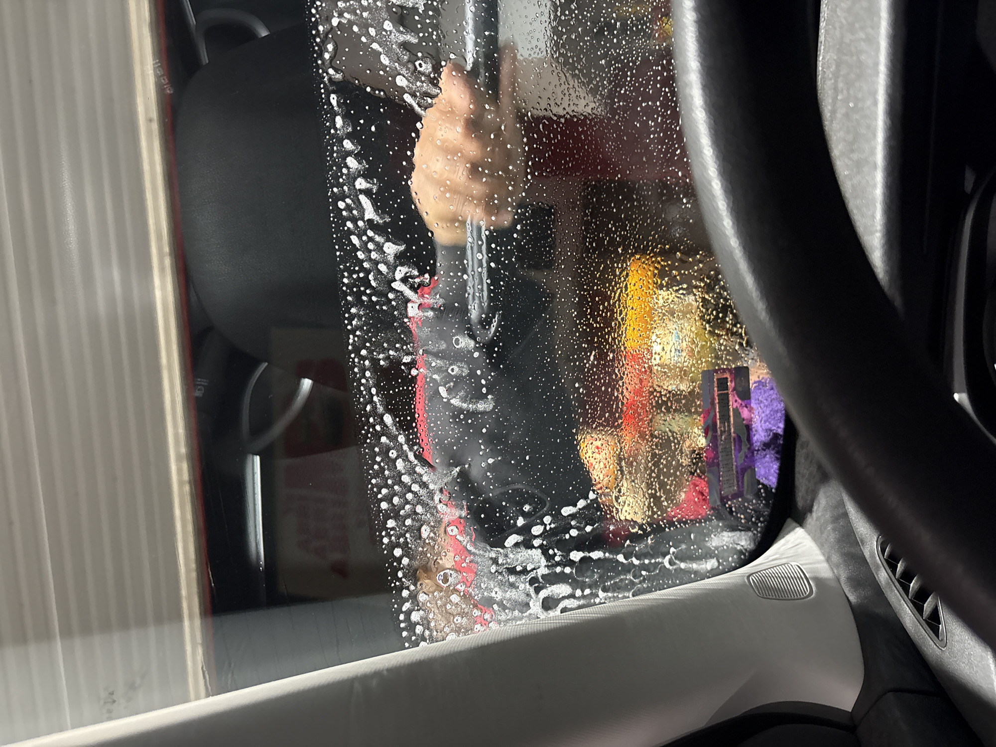Vehicle journey through Mexican towns includes car wash, gas station