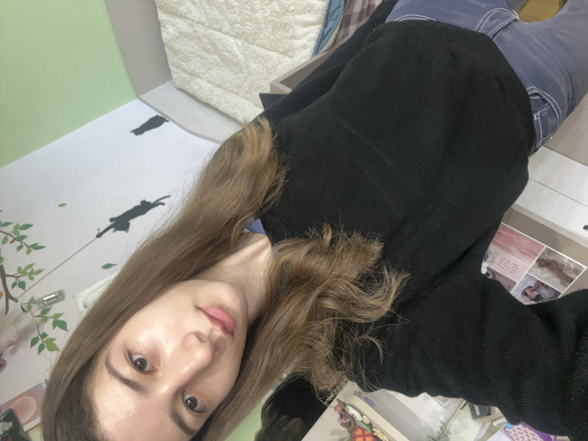 Woman photographed lying down in calm pose in Ruse
