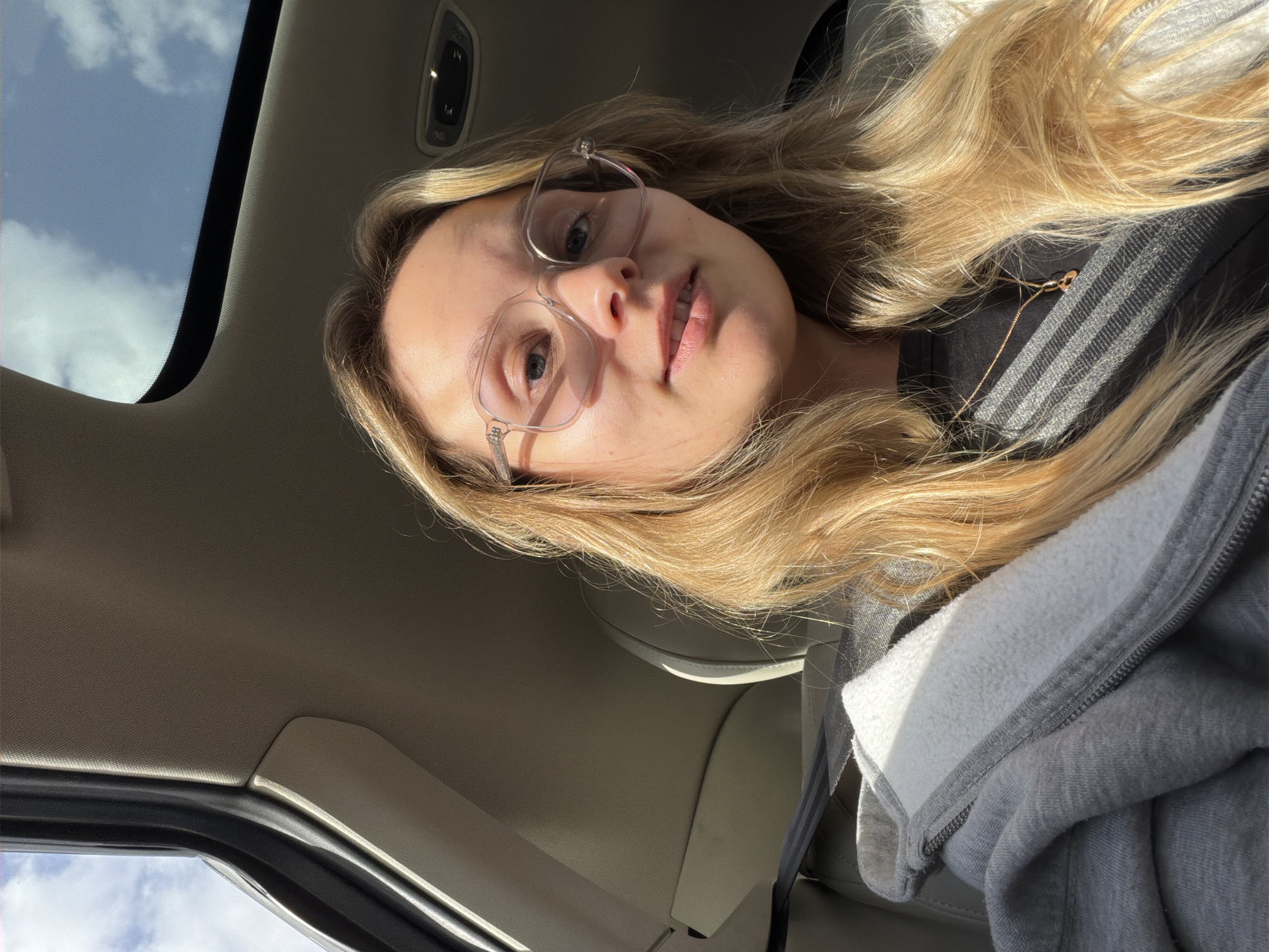 Woman takes selfie in car in southern Israel