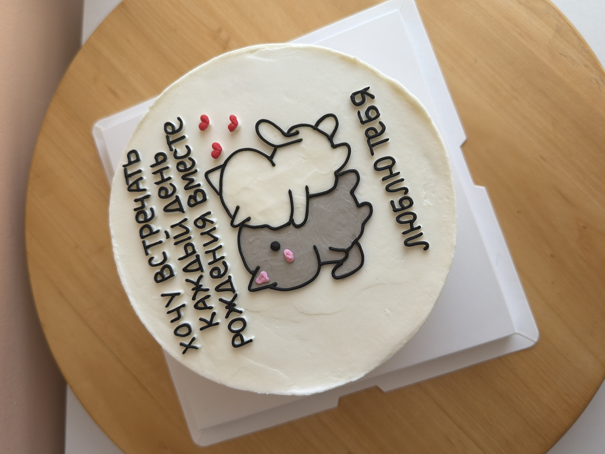 Decorated cakes spotted in Tel Aviv bakery display