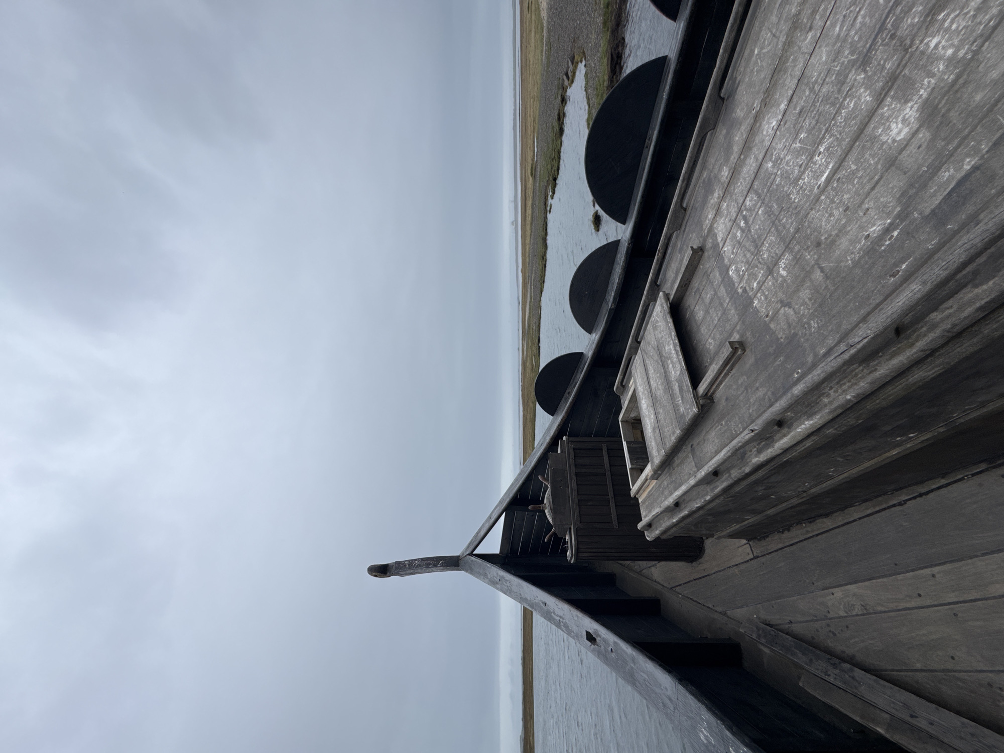 Viking ship replica spotted docked in Icelandic fjord