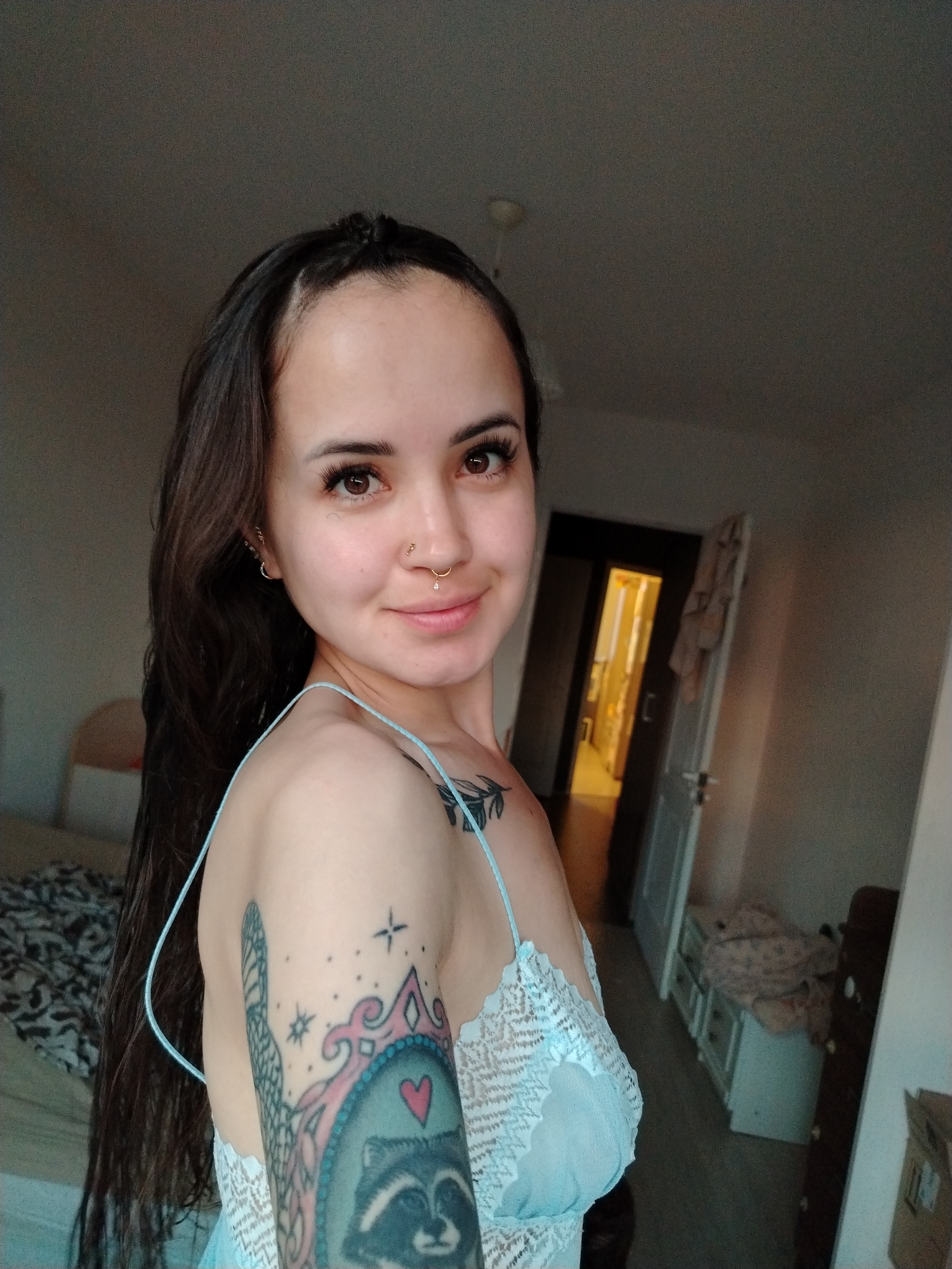 Personal moments captured during evening hours in Noviy, Russia