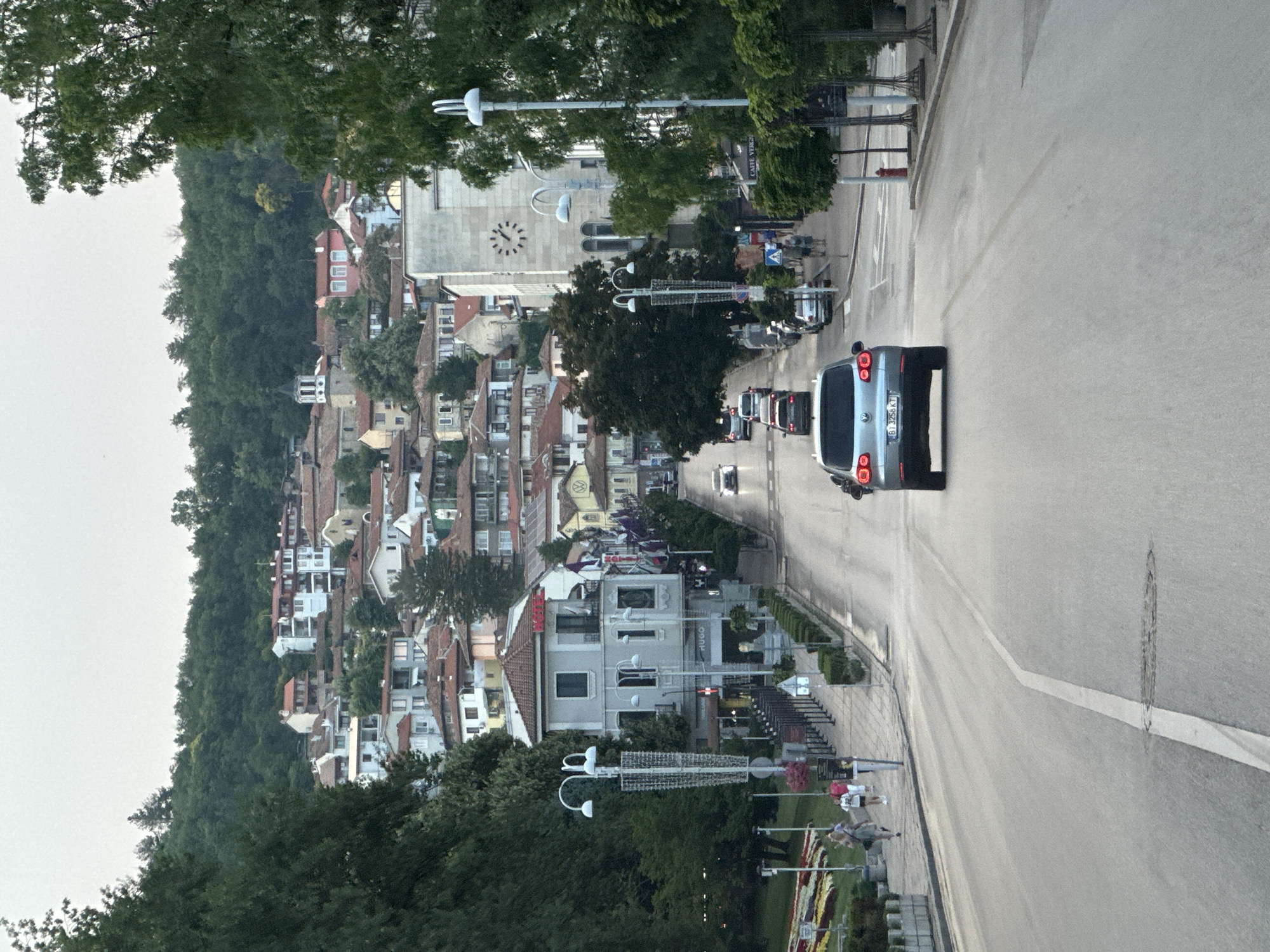 Exotic cars parked on rainy streets in Veliko Tarnovo