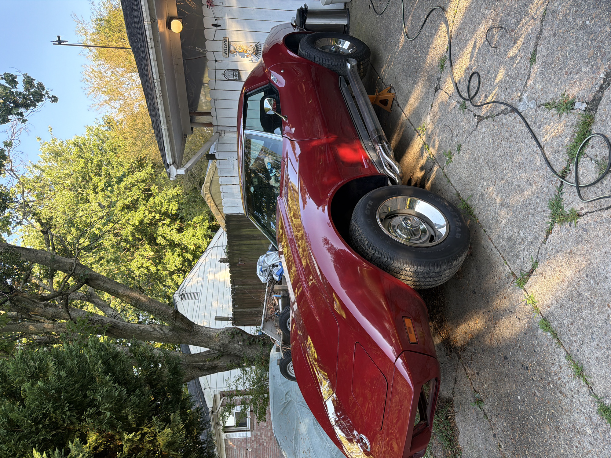 Classic Corvette gets driveway work in Virginia Beach neighborhood