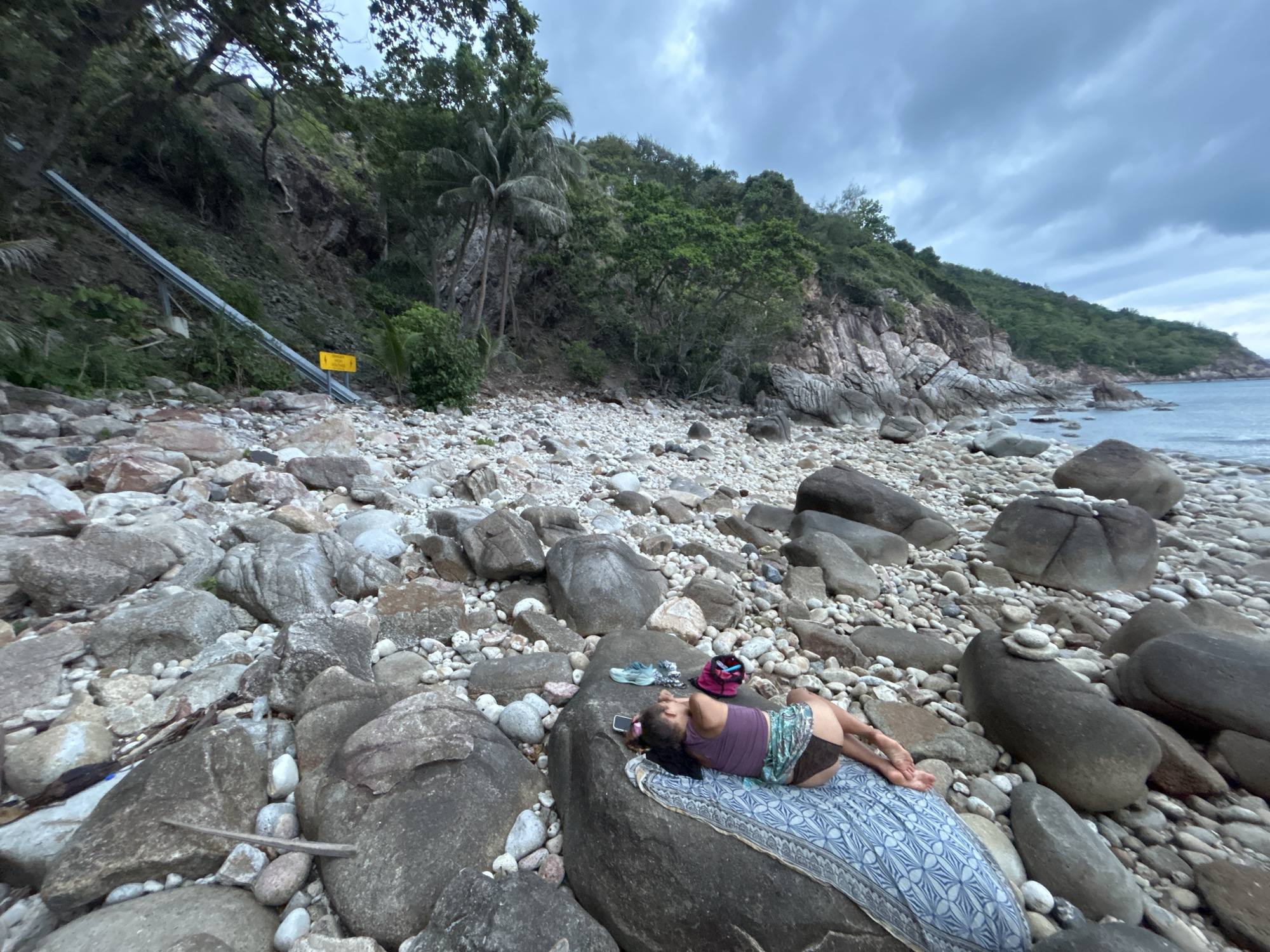 Quiet morning captured at Ko Pha-ngan's rocky coastline