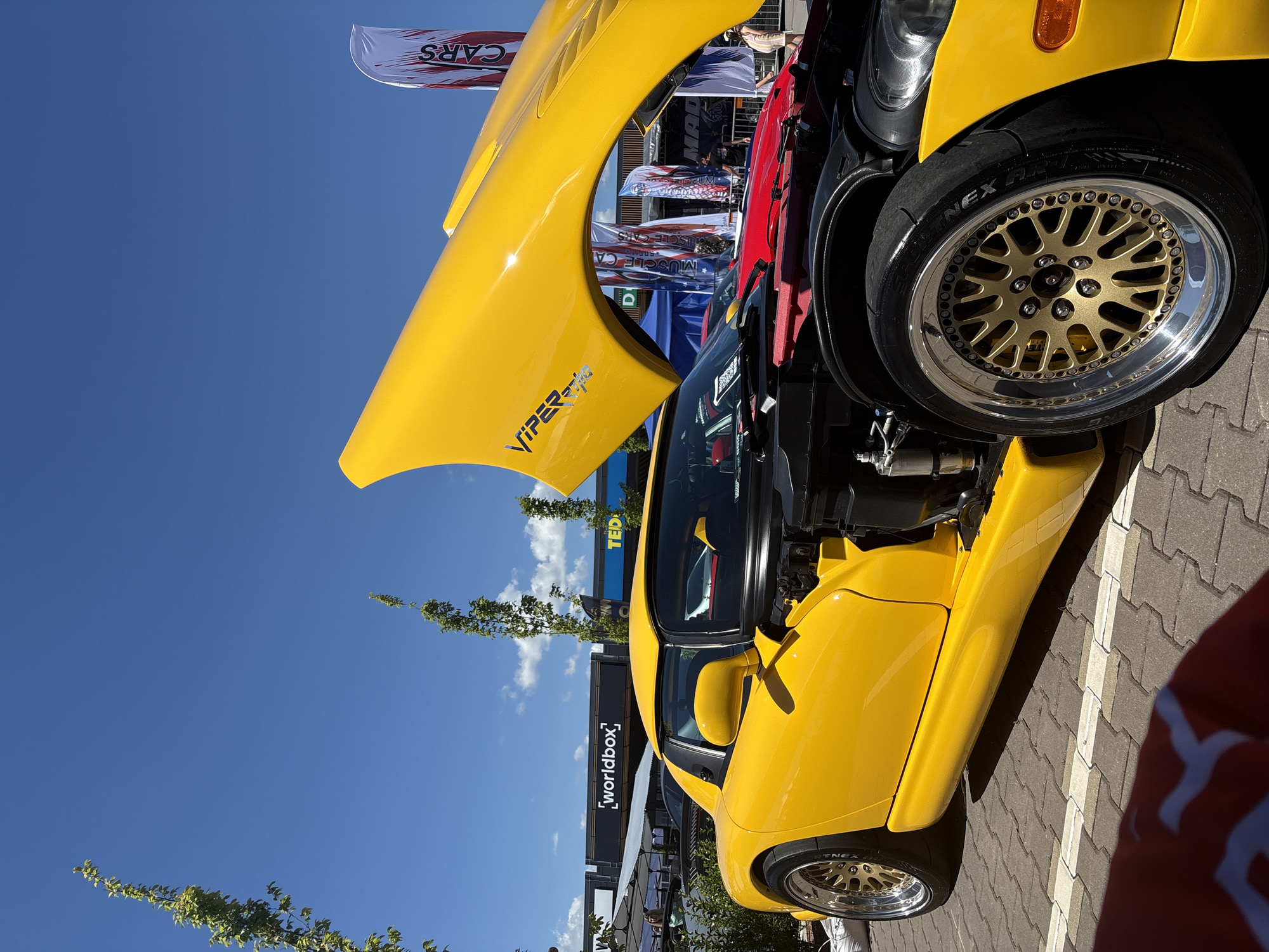 Car show displays classic sports cars in Sofia
