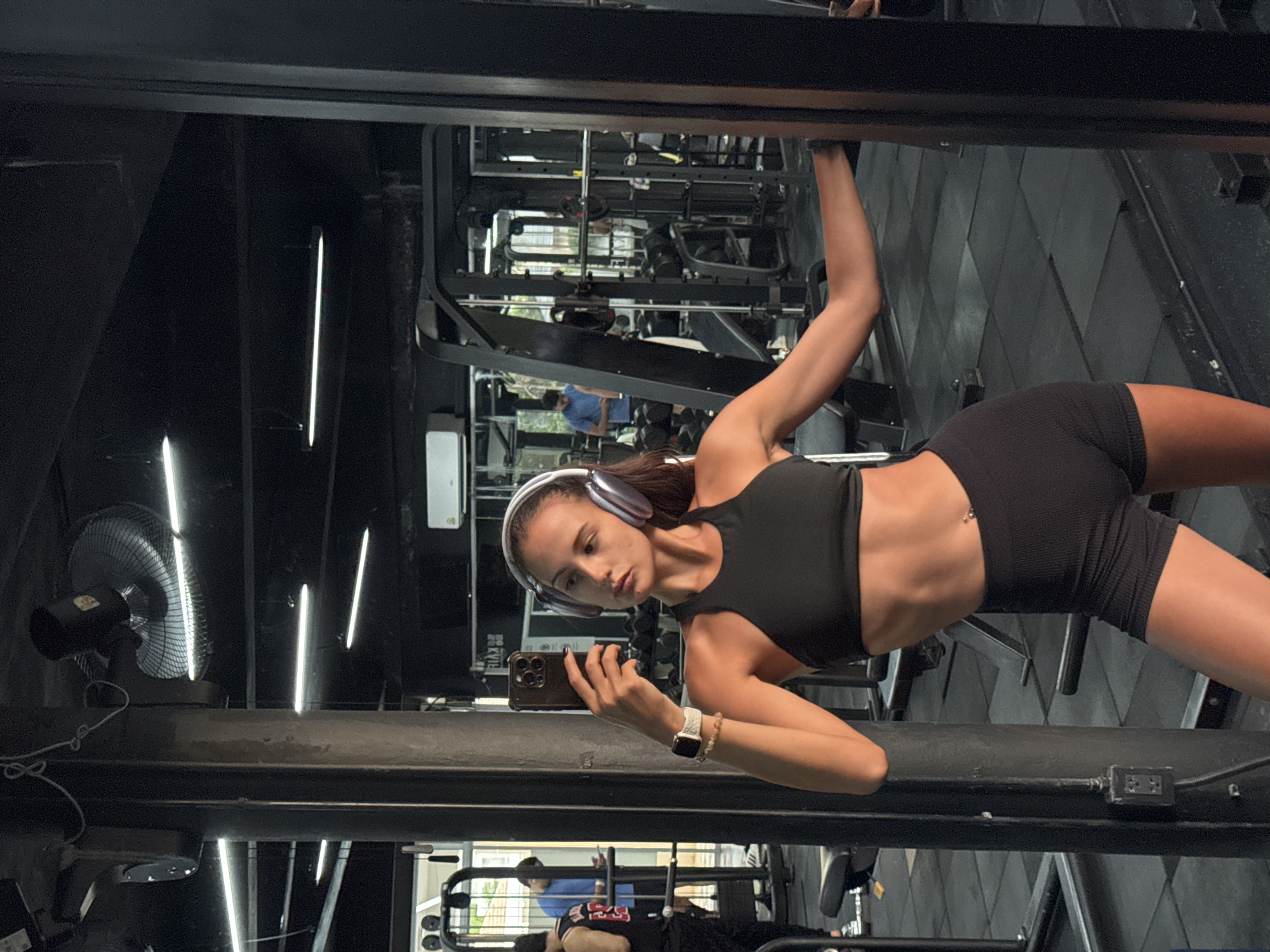Woman takes gym selfies in Kathu, Thailand