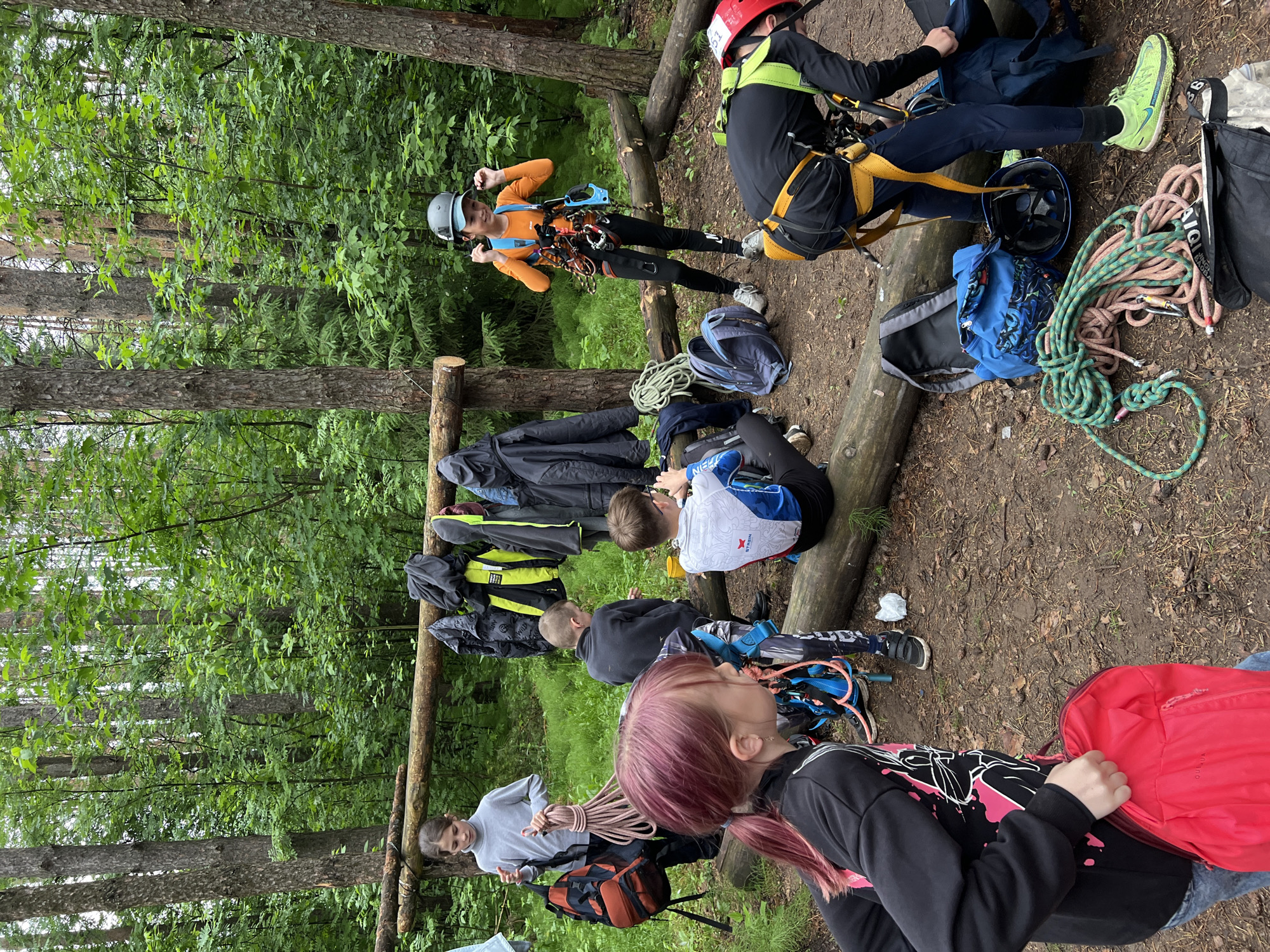 Youth group conducts early morning forest adventure activities in Chaikovsky