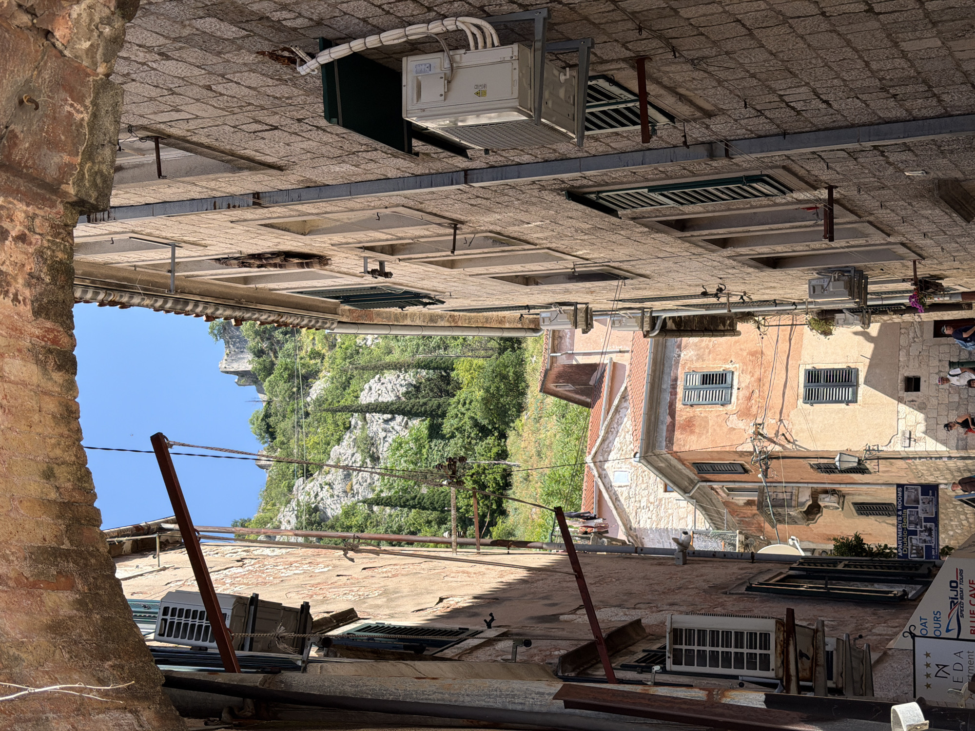 Tourist activity documented in historic Kotor old town