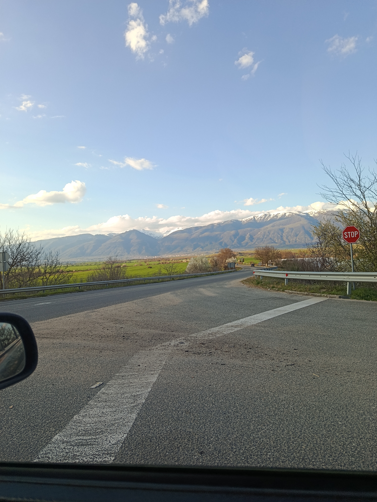 Stop sign intersection documented in Banya, Bulgaria