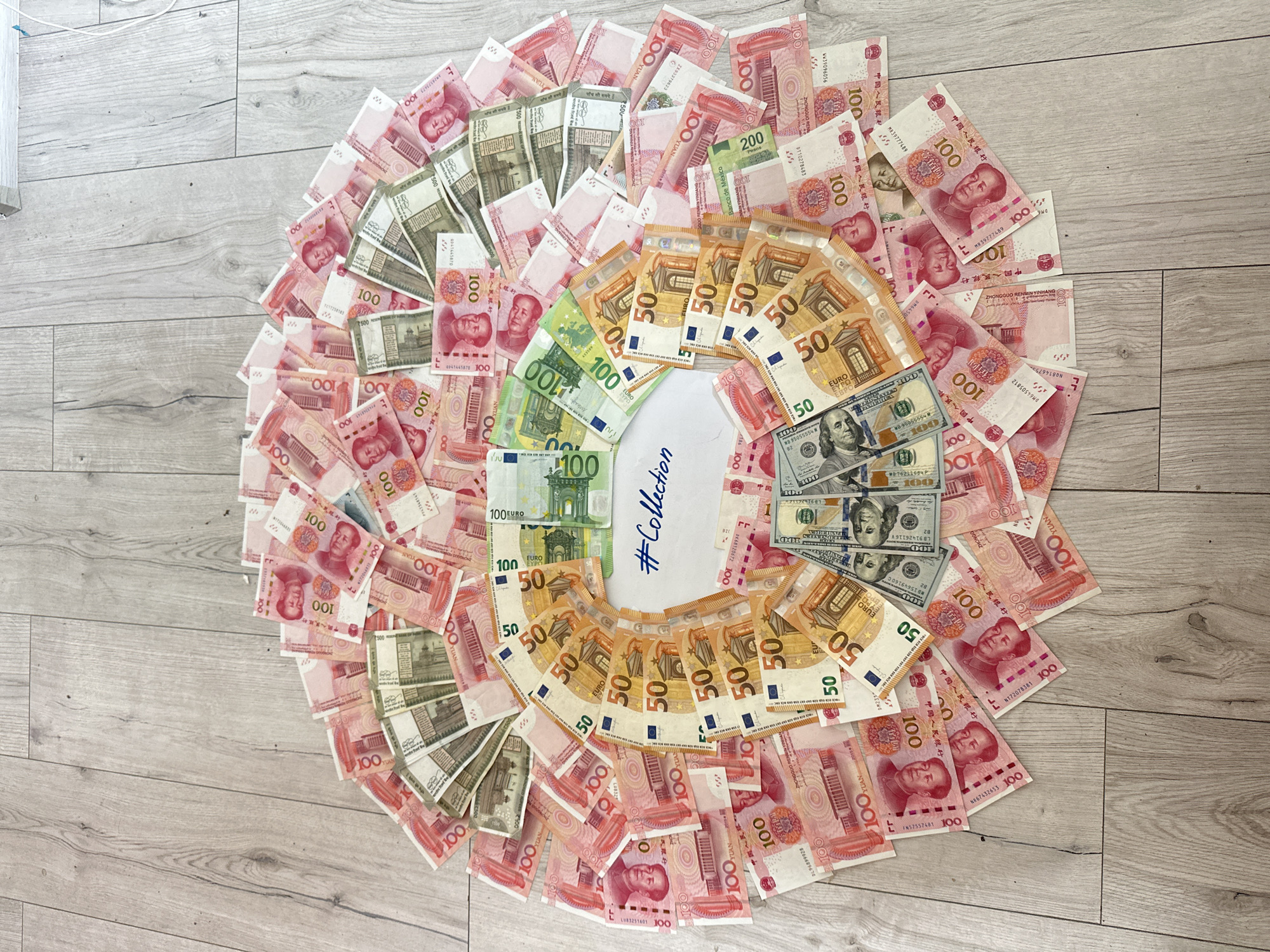 Riga resident documents personal collection of currencies, manga, cosmetics