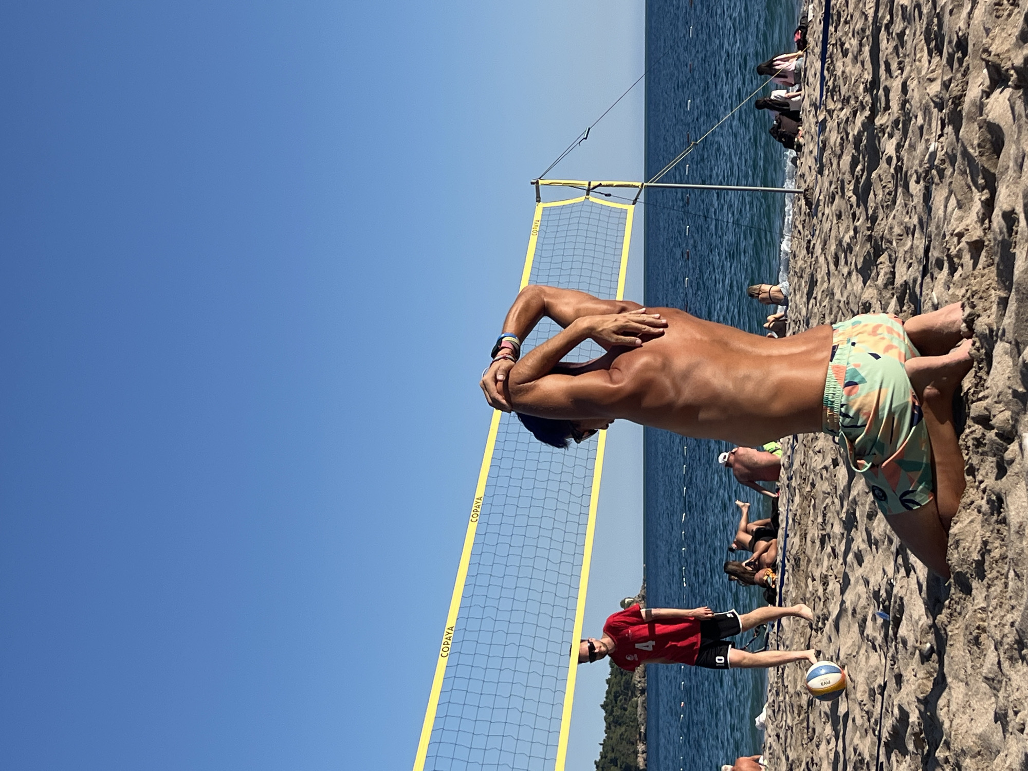 Beach volleyball and sunbathing captured on Montenegro coast