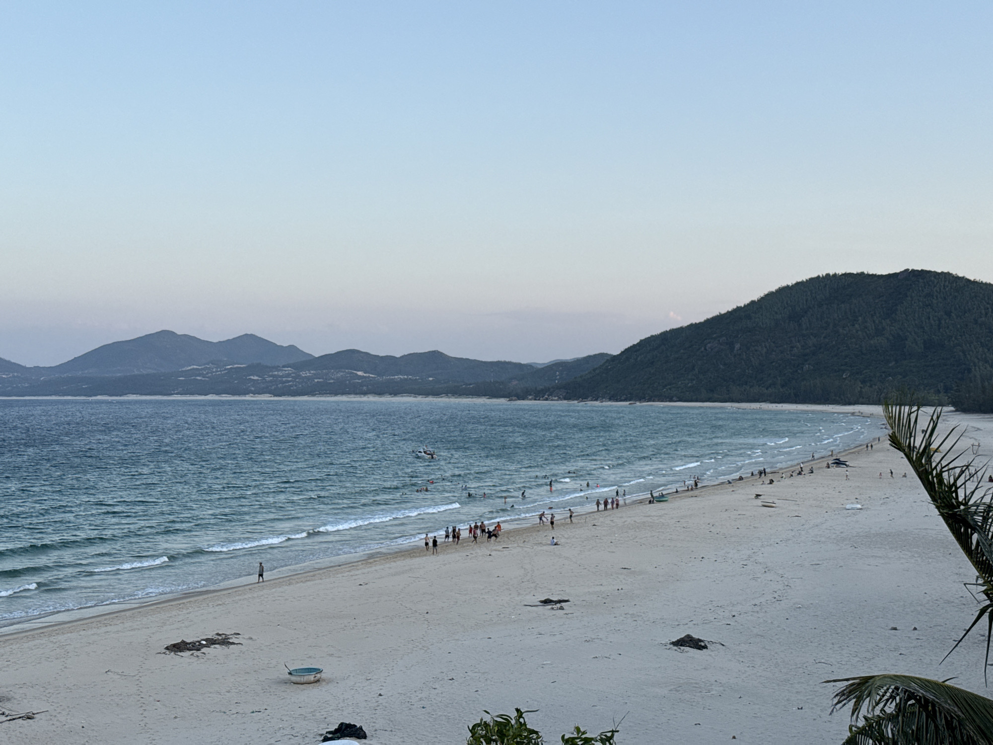 Sunset over Song Cau's beach and skyline, Vietnam
