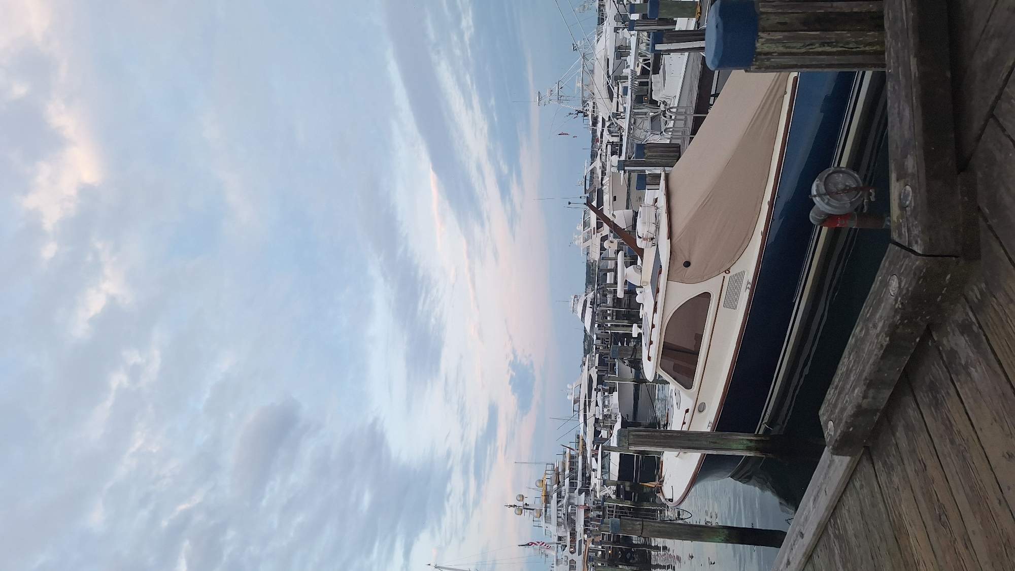 Nantucket harbor at rest, boats moored in still water