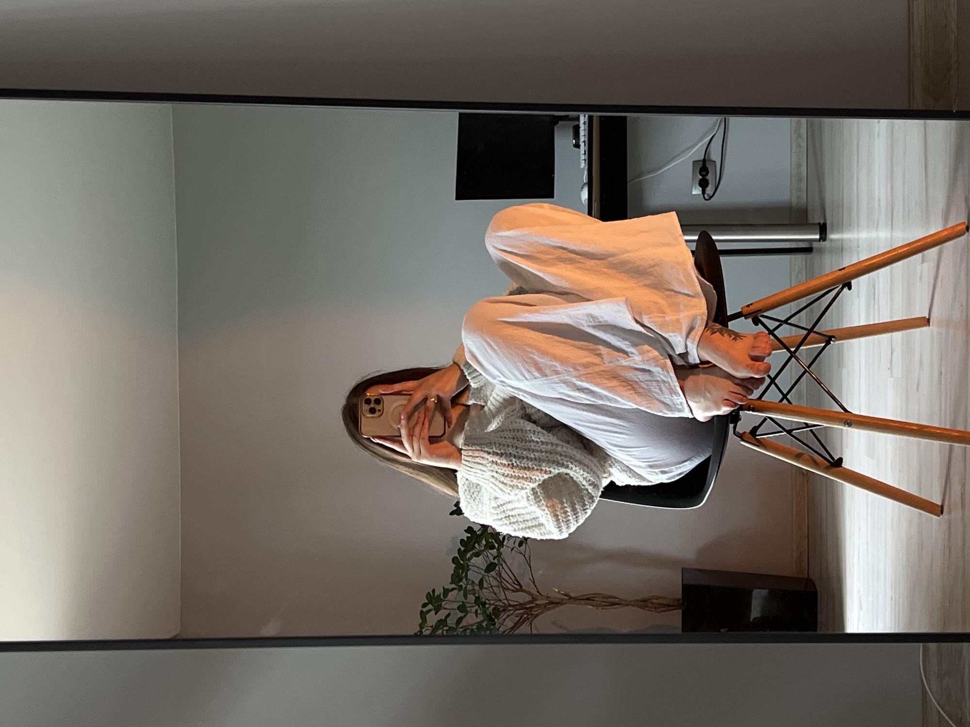 Mirror selfie session captured in Ternopil apartment
